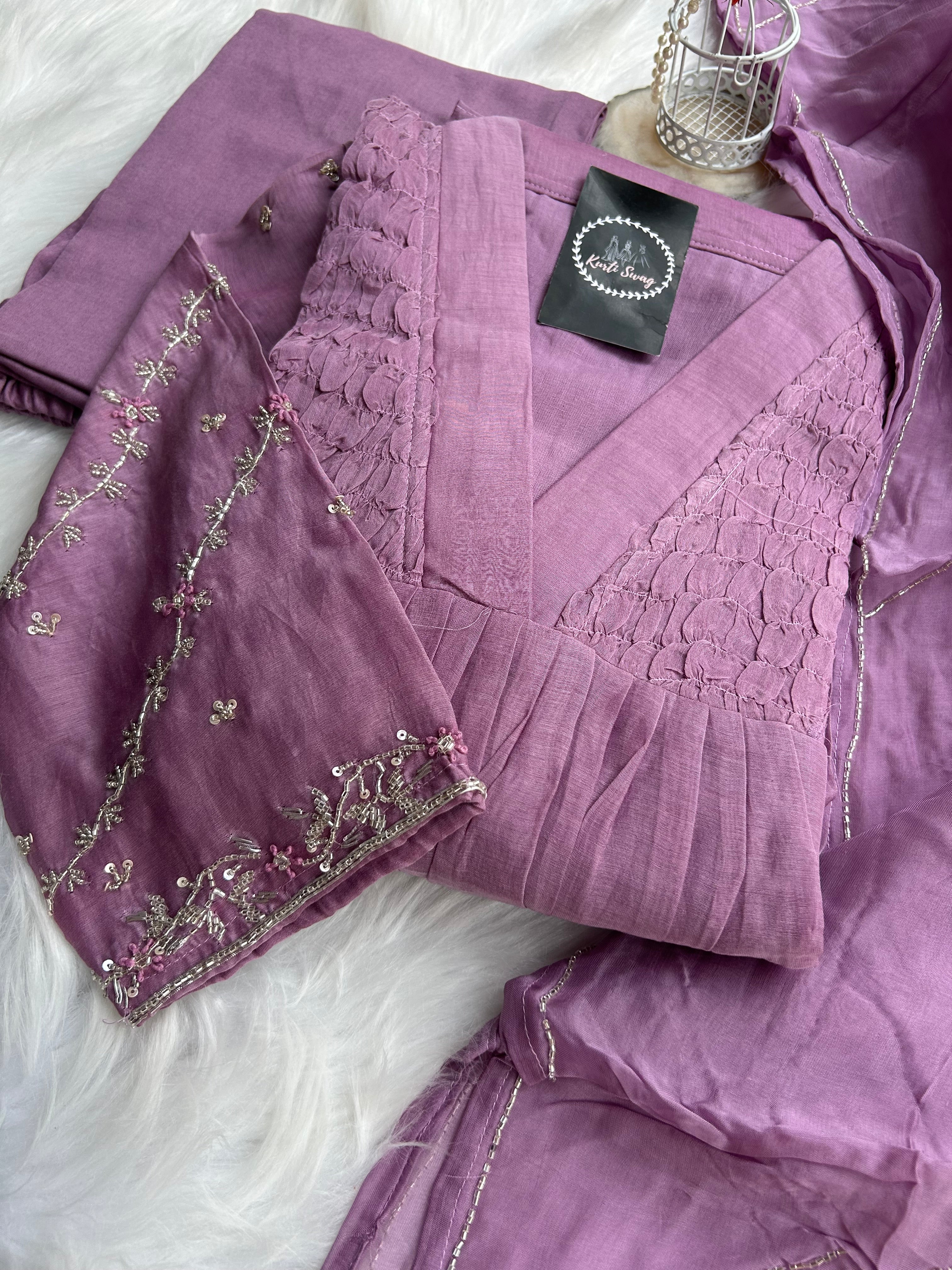 “MUL AURA” Premium Mul Chanderi Suit Set 💕✨ | KurtiSwag