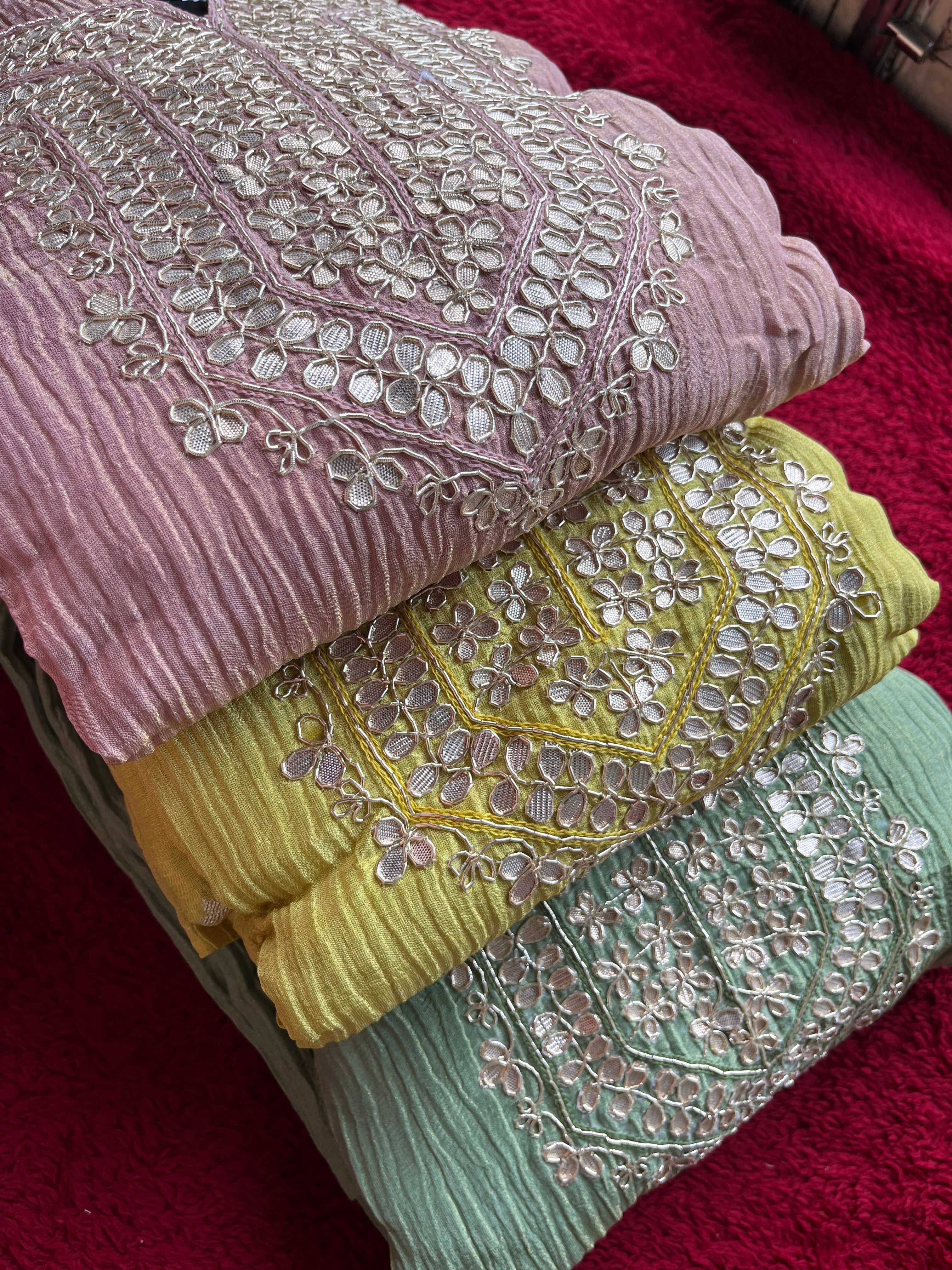 “CHITRA” Premium Crush Tissue Set ✨💕 | KurtiSwag