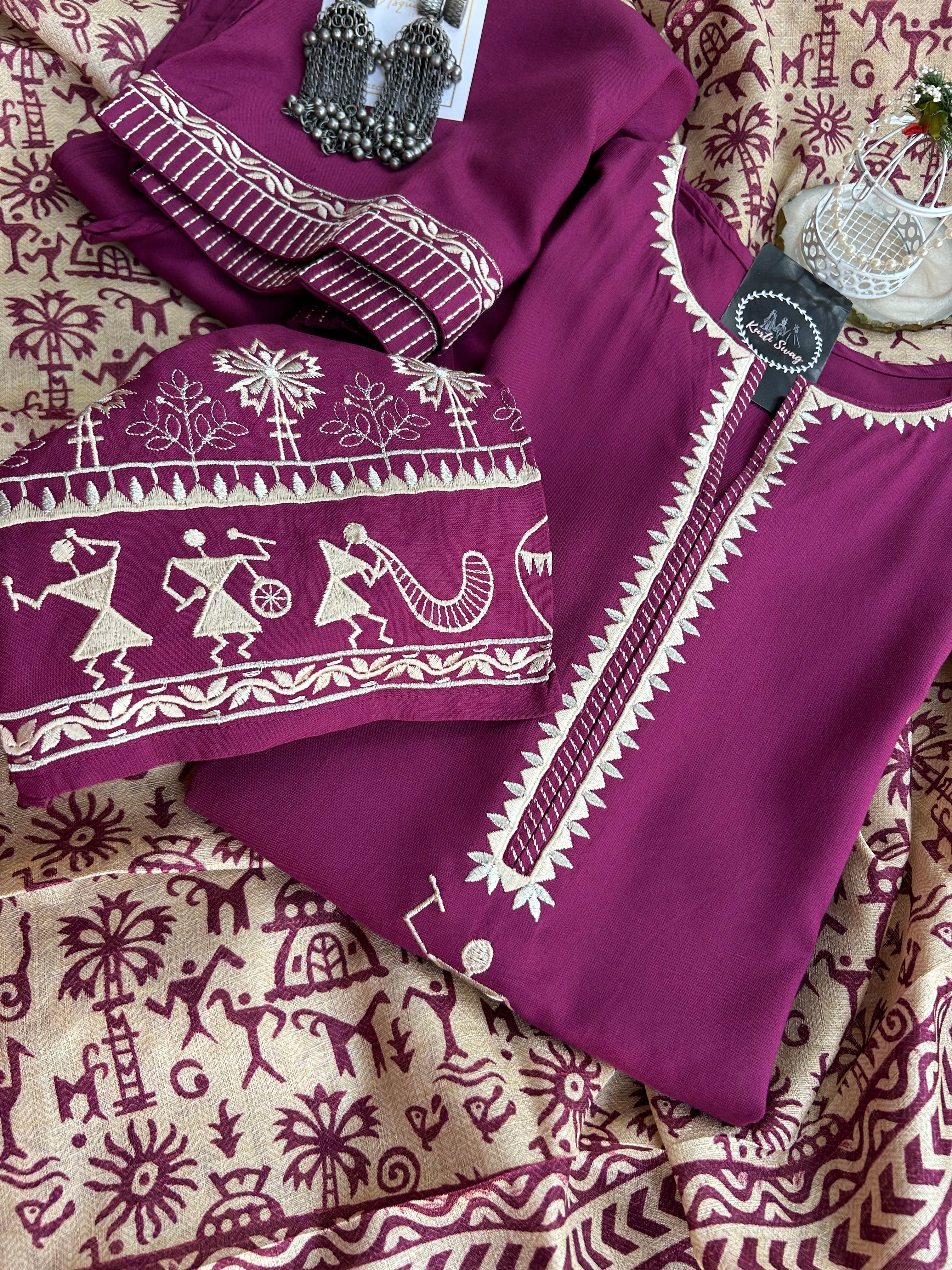 “KEJAL” Premium Semi Formal Suit Set With Kalamkari Dupatta ✨ | KurtiSwag