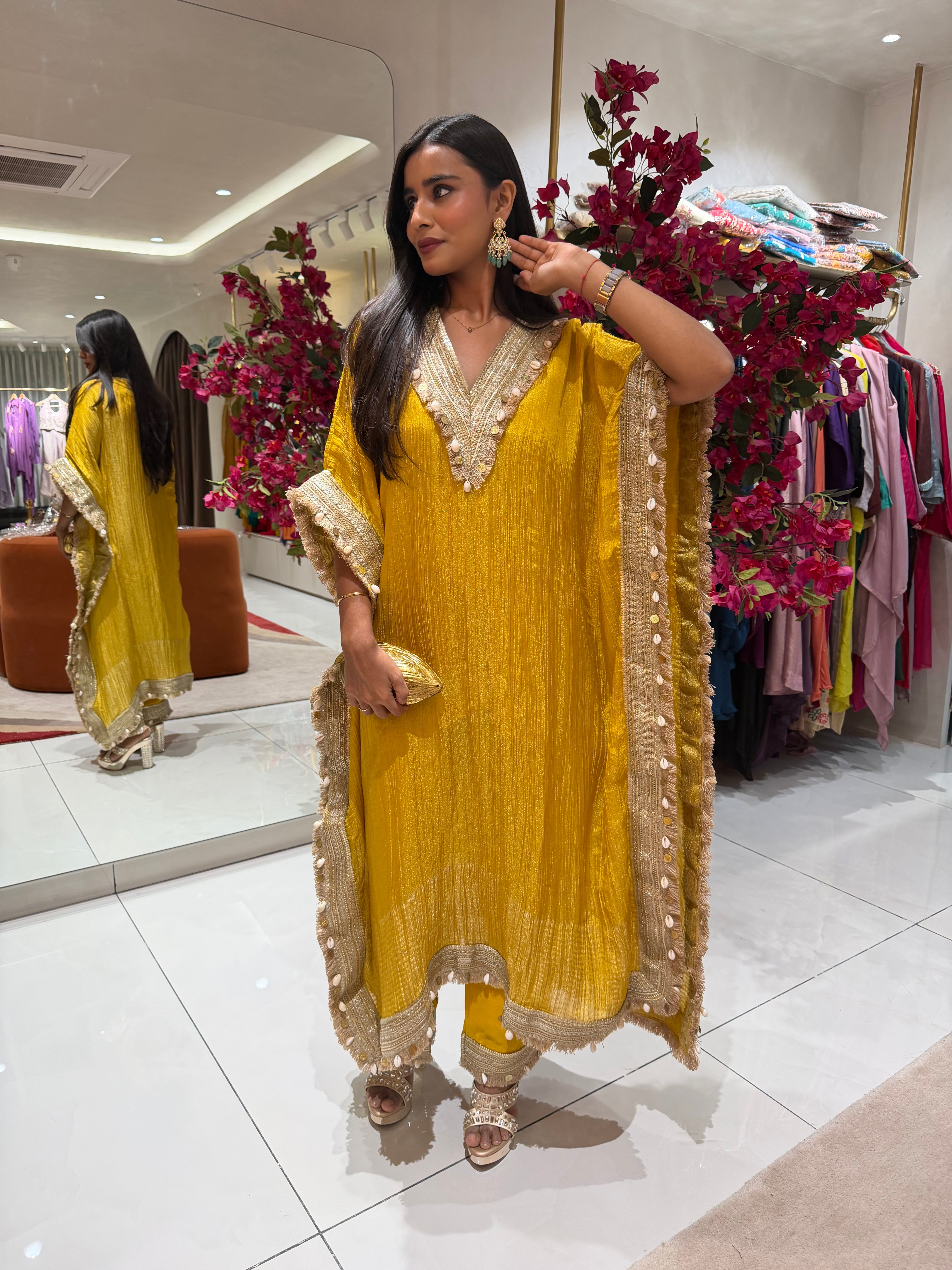 “IDHIRA” Crush tissue Kaftan Set ✨♥️ | KurtiSwag