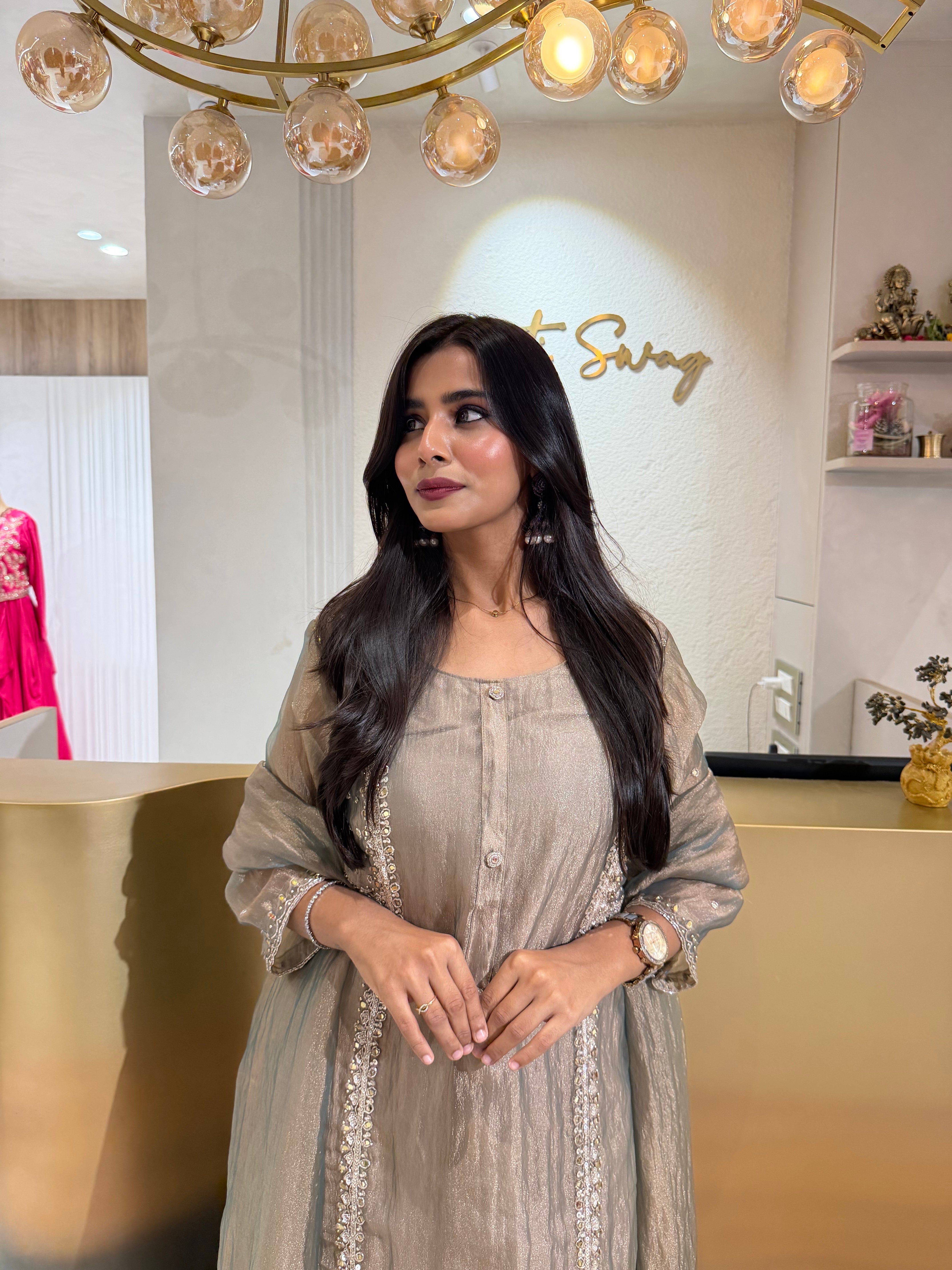“KAJOL” Premium Glass Tissue Sharara Set ✨ | KurtiSwag