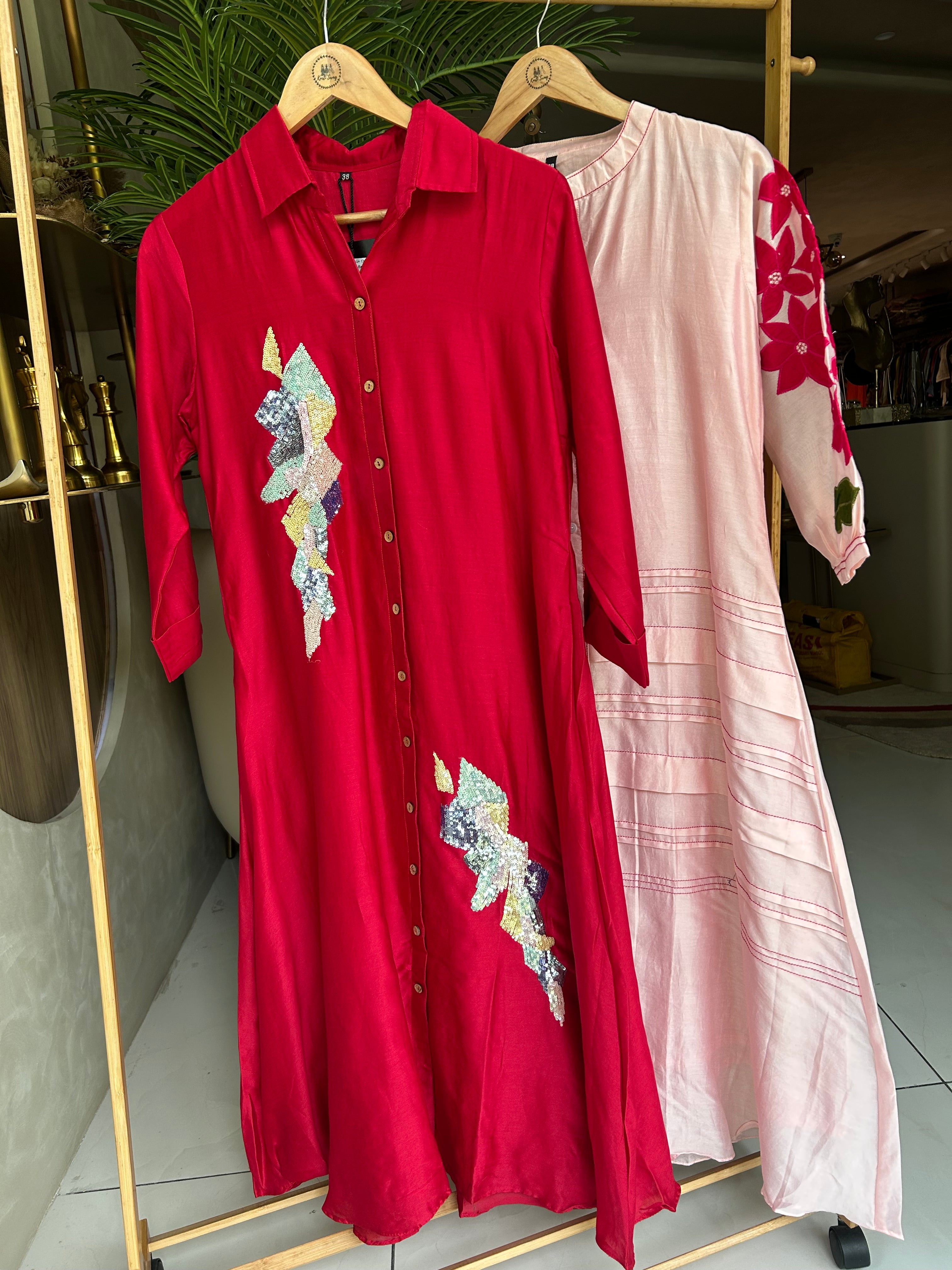 “ALEXA” Premium Chanderi Dress ❤️ | KurtiSwag