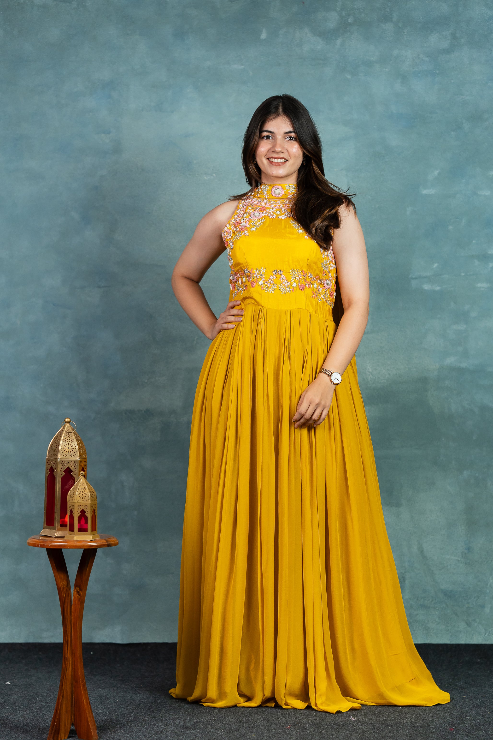 ASLESHA Premium Hand Embroidered Maxi Dress With Necklace Dupatta Kurti Swag ASLESHA Premium Hand Embroidered Maxi Dress With Necklace Dupatta Kurti Swag