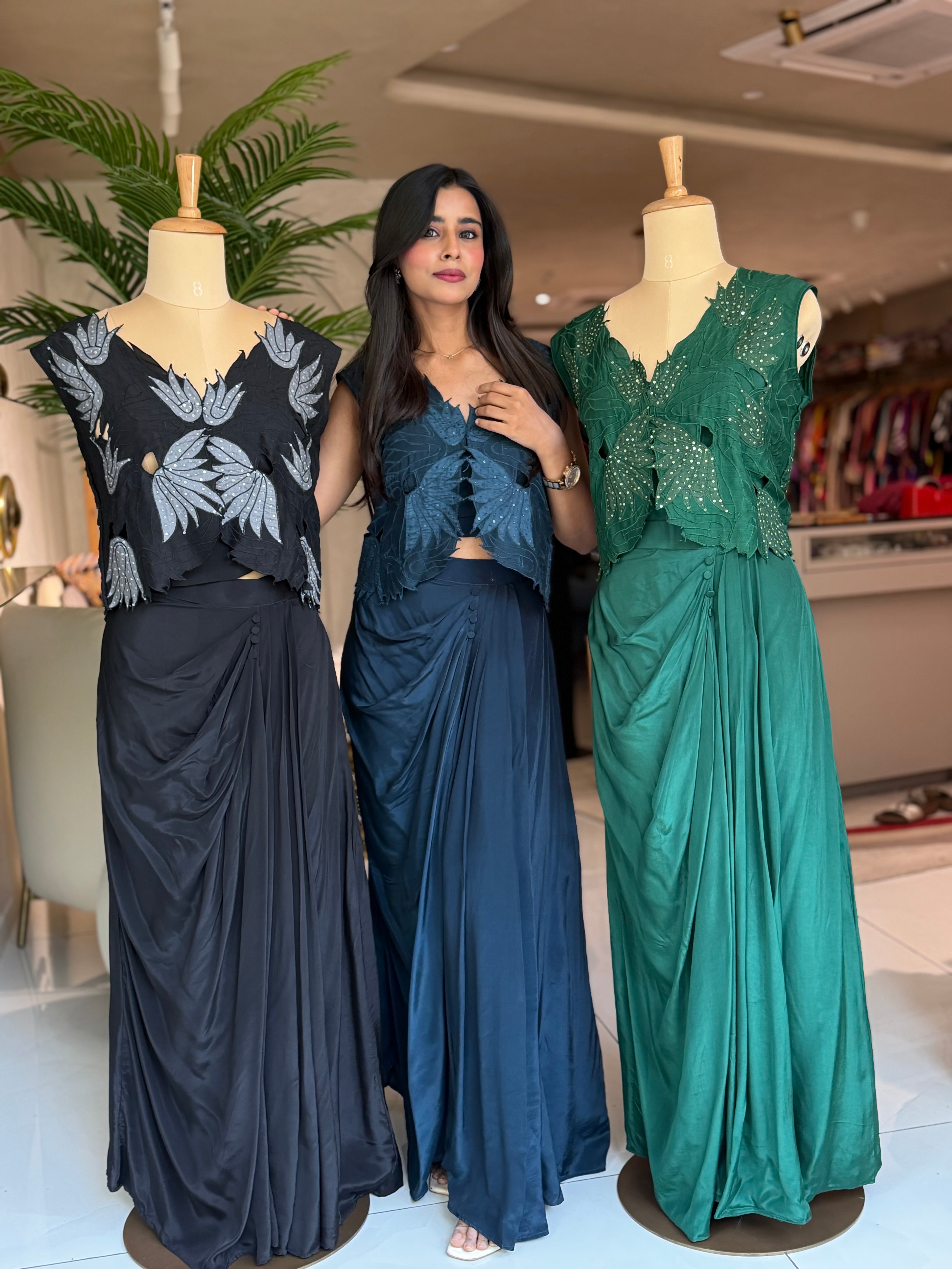 “THE MODERN JHAROKA” Indowestern Cutwork Skirt Set ✨💕 | KurtiSwag