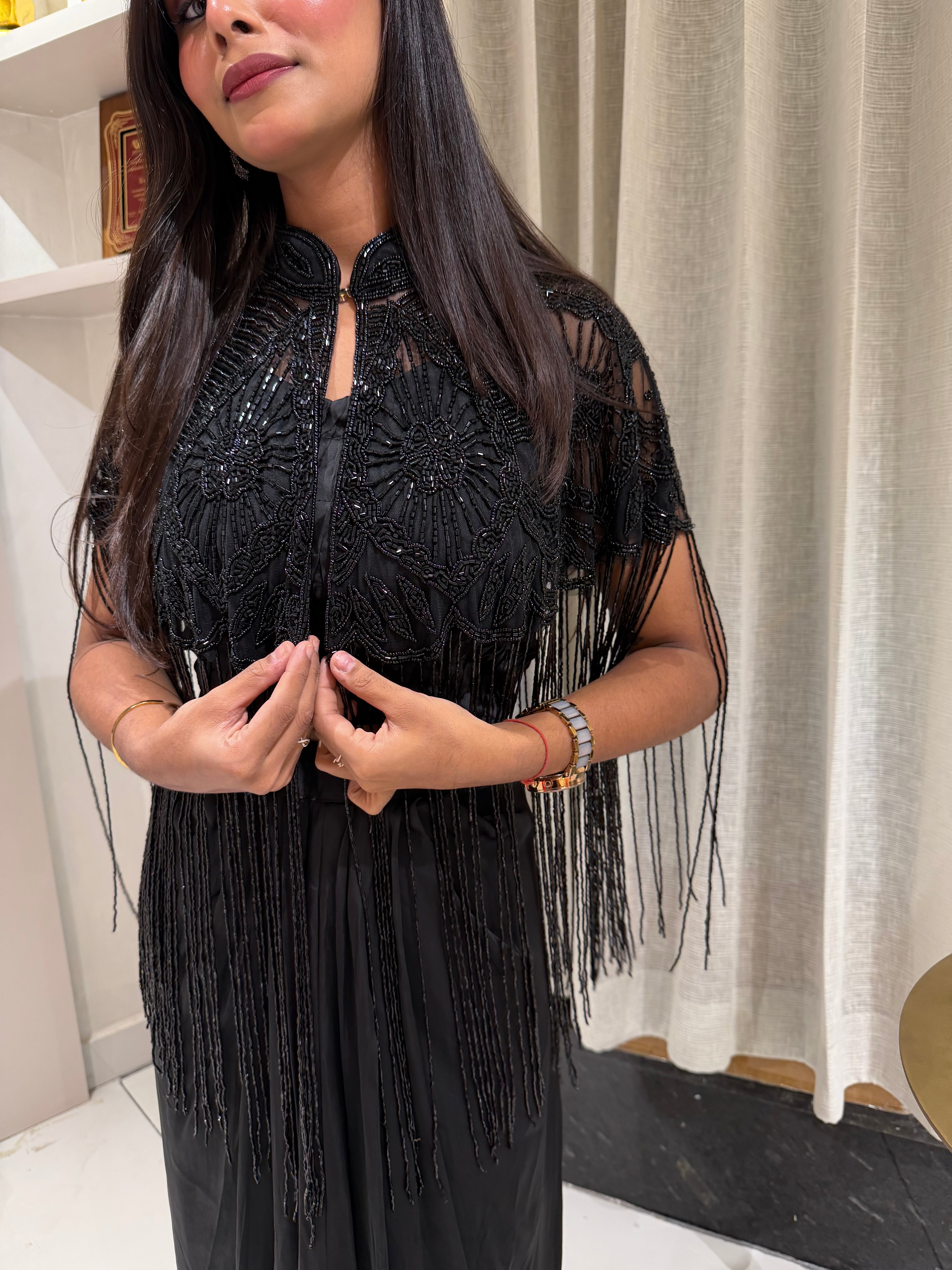 “RYSA” Black Indowestern Cocktail Outfit ✨ | KurtiSwag