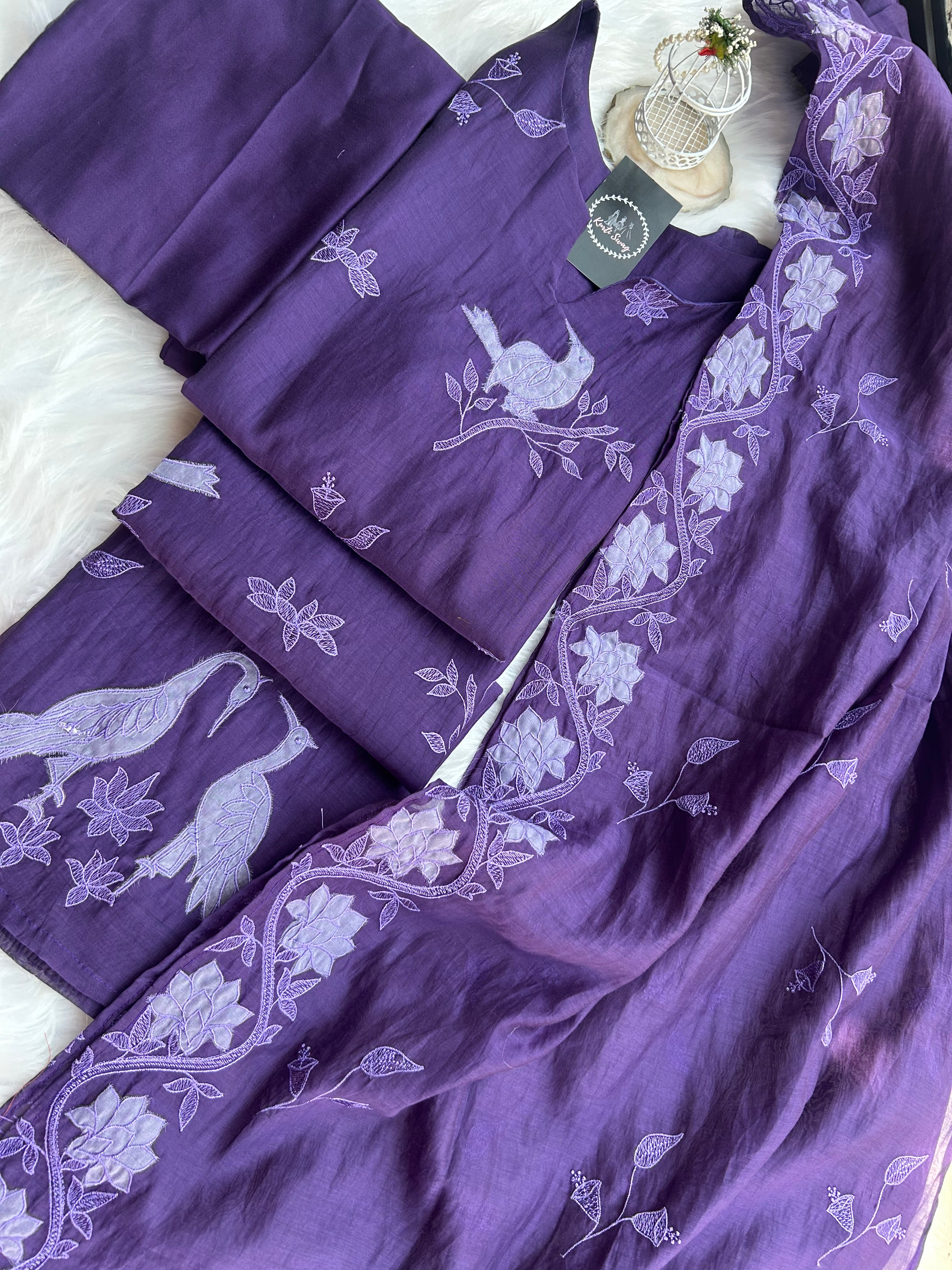“BIRD EDIT” Mul Chanderi Summer Suit Set ✨💕 | KurtiSwag