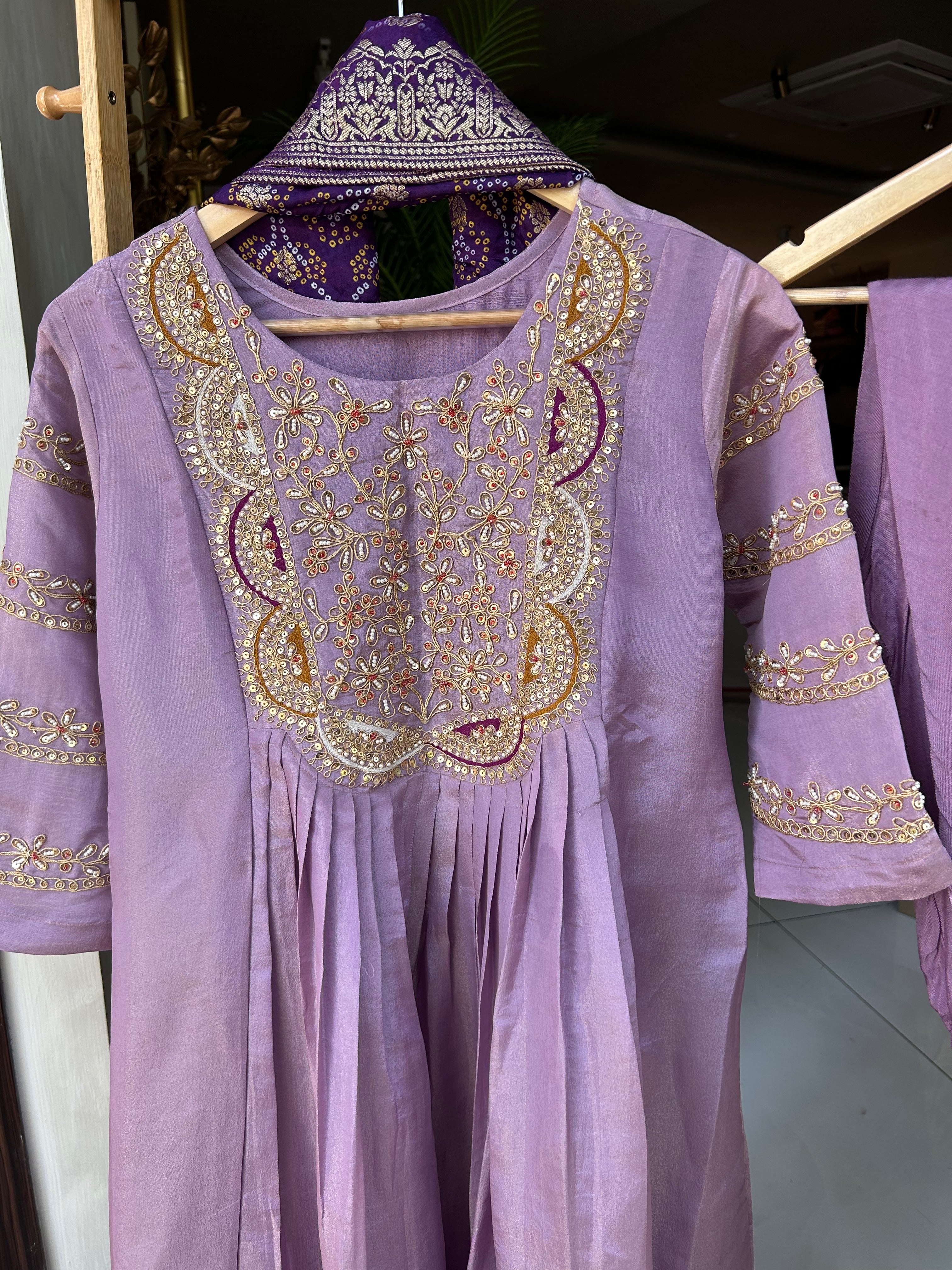 “SHAURYA” Tissue Silk Set with Bandhni dupatta ✨♥️ | KurtiSwag