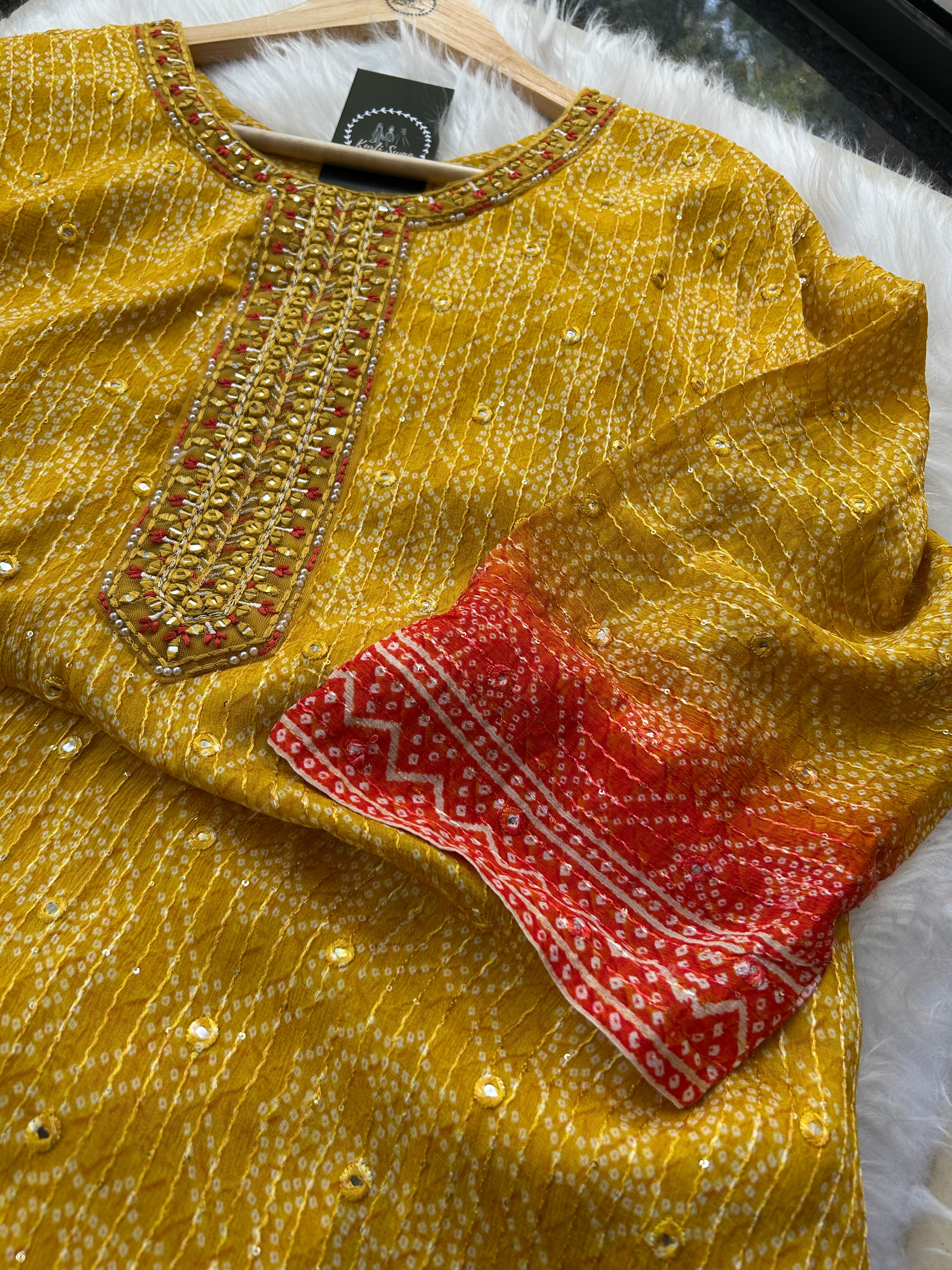 “YELLOW MELLOW” Premium Silk Kurta With Tassels ✨ | KurtiSwag