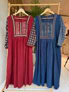 “AJRAKH MIRROR” Cotton Dress 👗 | KurtiSwag