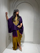 “PAARUL” Premium Festive Handwork Top With Cowl Drape Shaded Skirt - Indowestern 💕✨ | KurtiSwag
