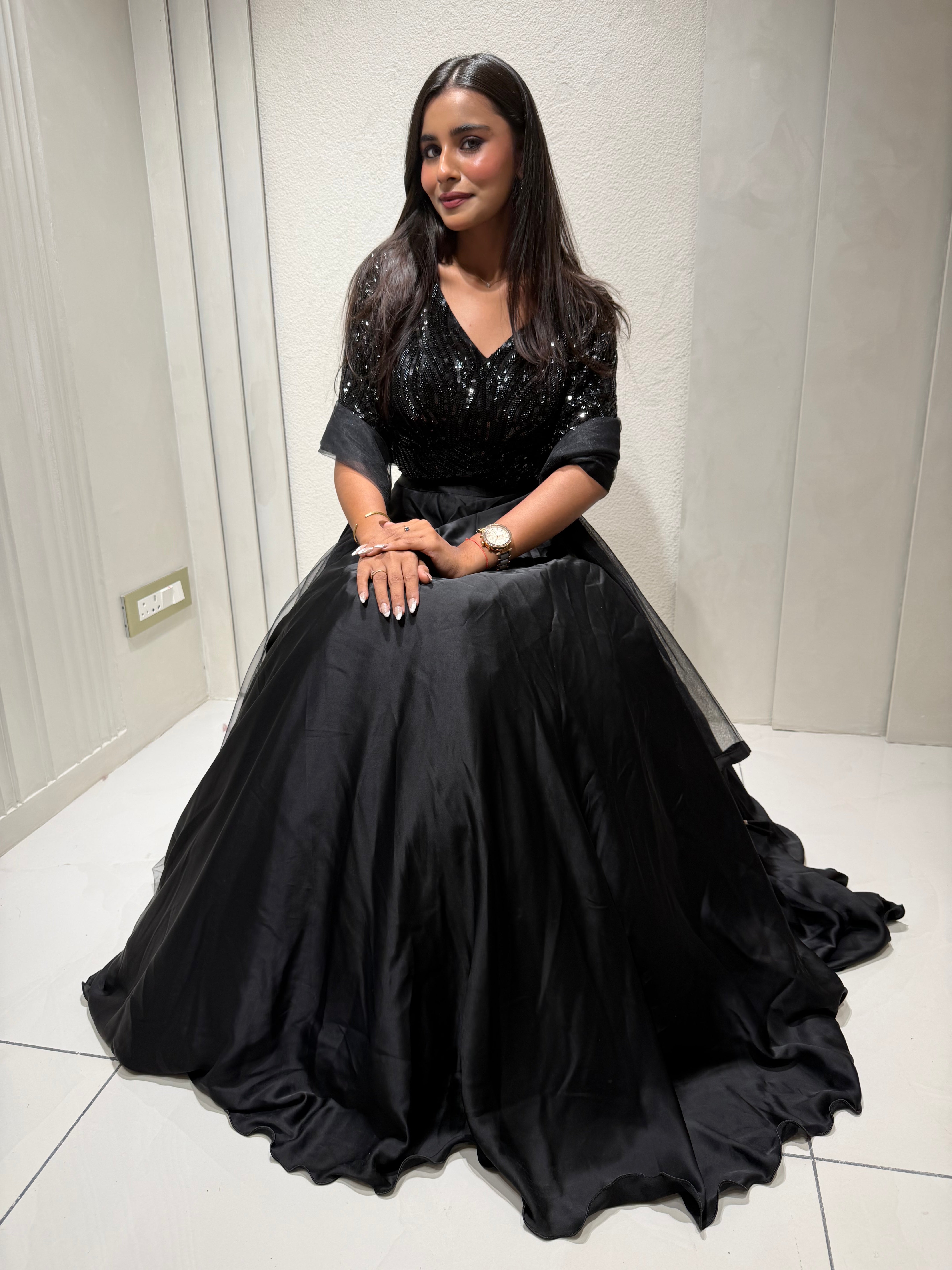 “MIDNIGHT MUSE” Black Lehenga Set ✨ | KurtiSwag