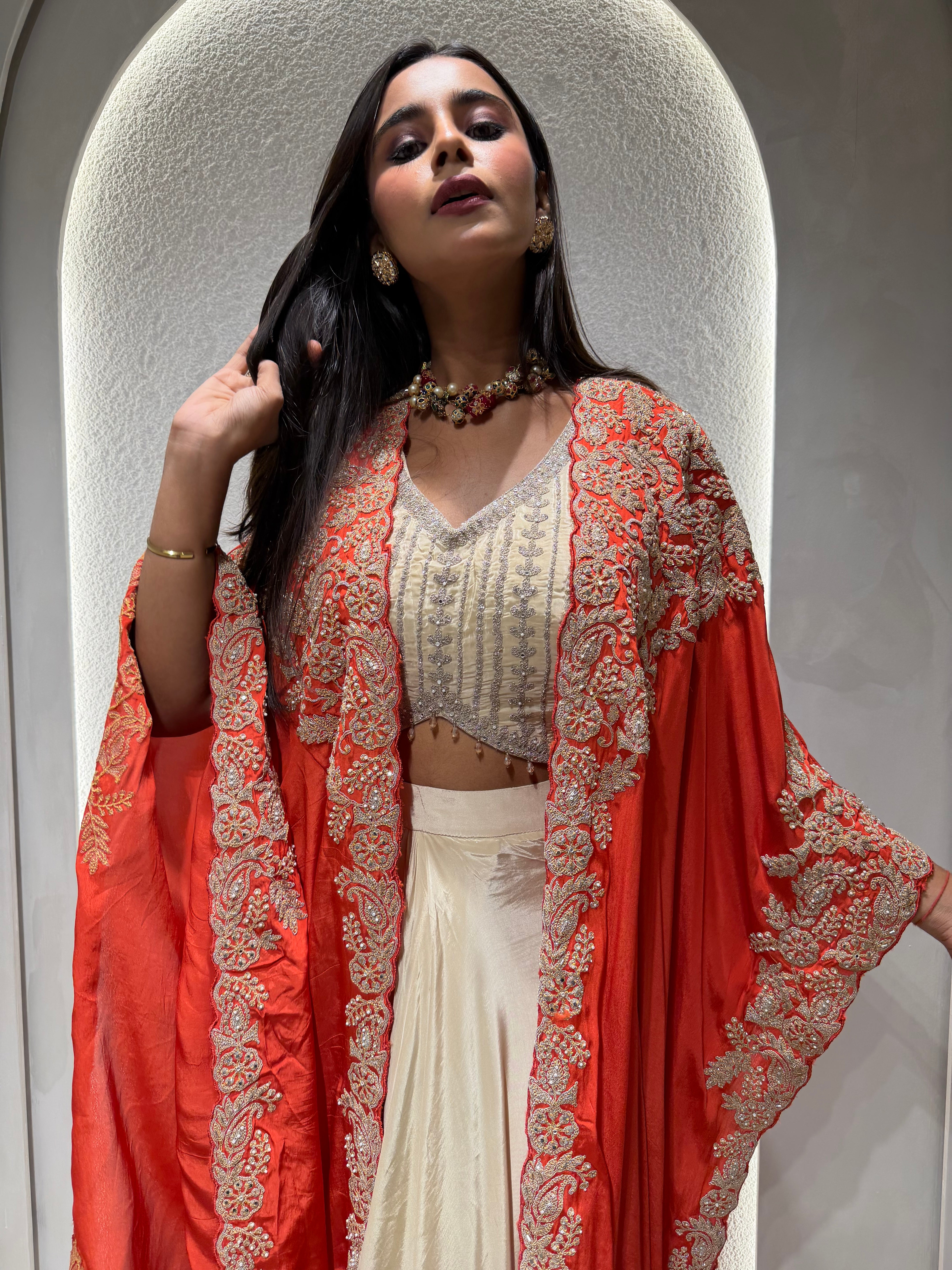 “KIMDARSHAN” Indo Western Drape Skirt Set ✨♥️ | KurtiSwag
