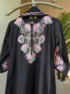 “BLUSH ON BLACK” Dola Silk Suit Set 💕✨ | KurtiSwag
