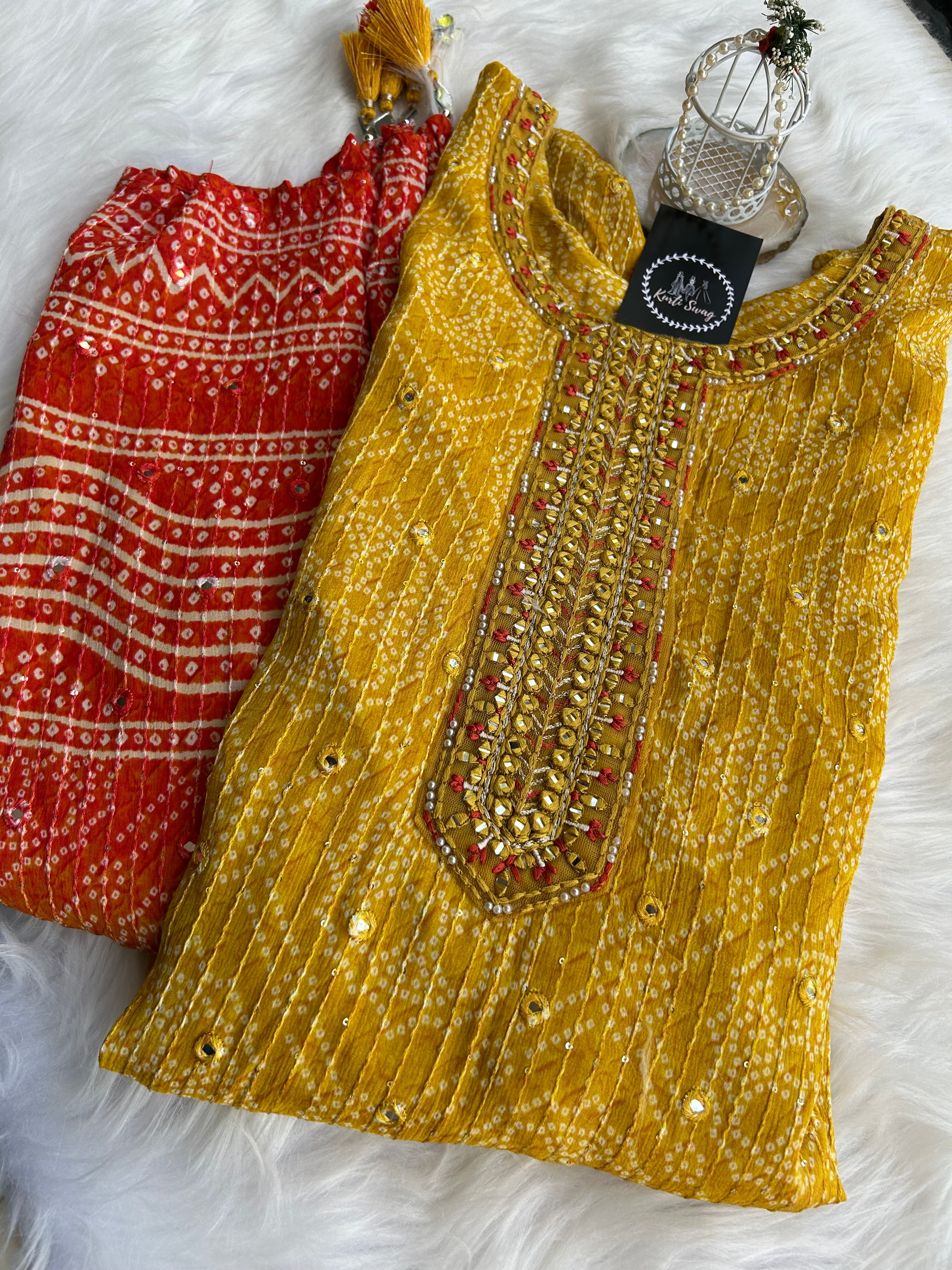 “YELLOW MELLOW” Premium Silk Kurta With Tassels ✨ | KurtiSwag