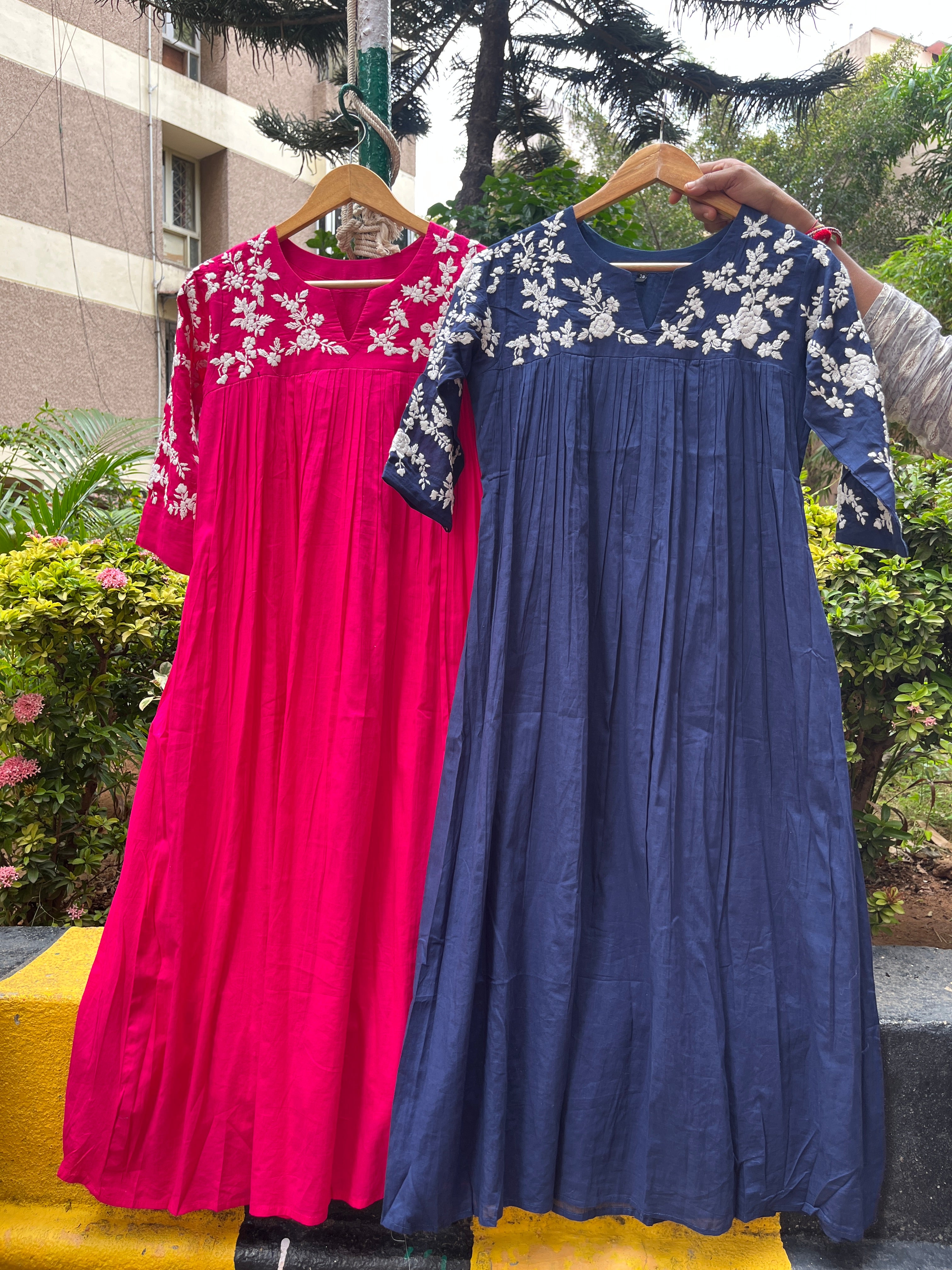 mul cotton dress Pure Mul Cotton Dress With Pants
