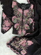 “BLUSH ON BLACK” Dola Silk Suit Set 💕✨ | KurtiSwag