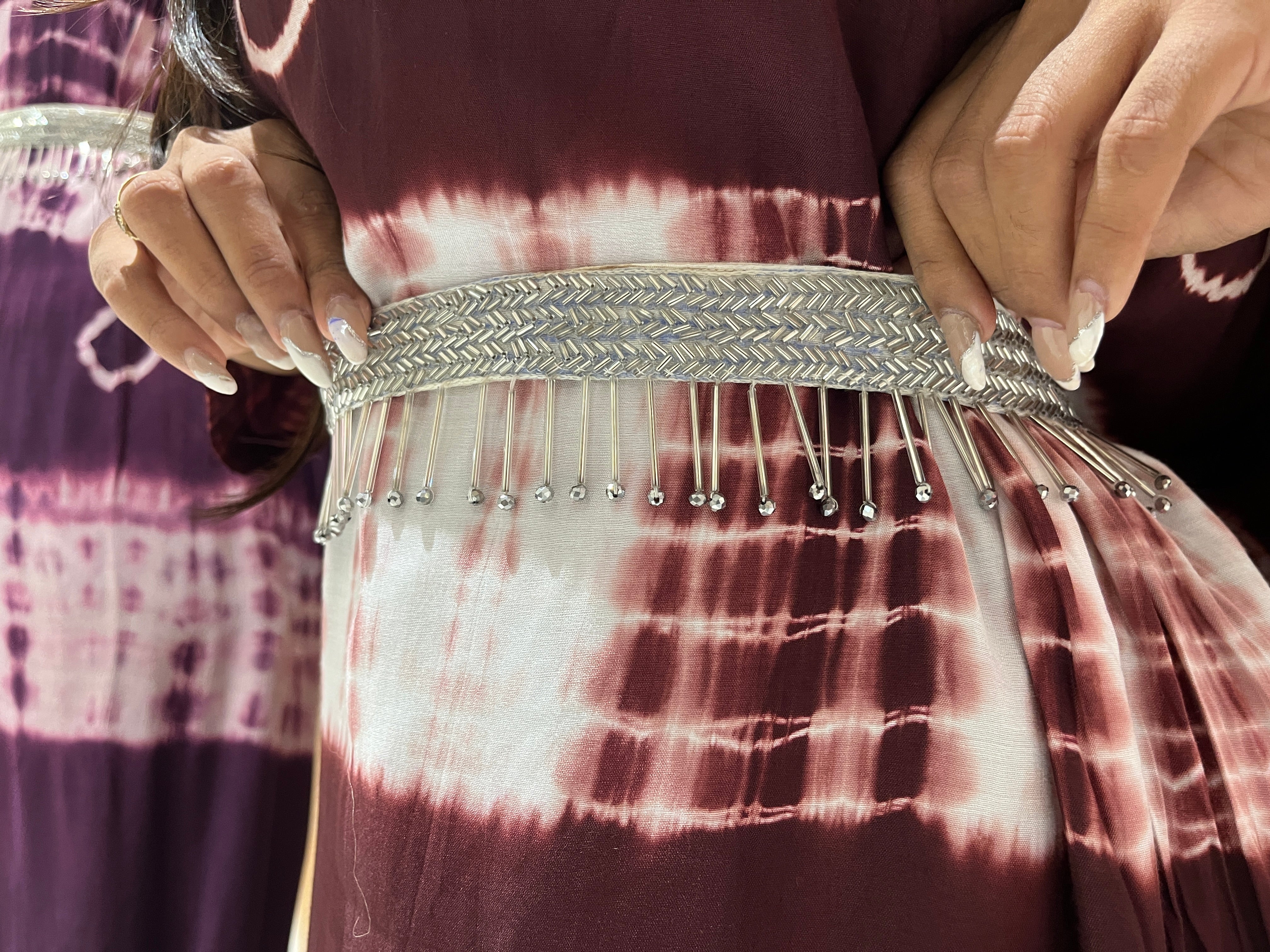 “SHINY” Tie & Dye Drape Style Indowestern Fit With Belt ✨💕 | KurtiSwag