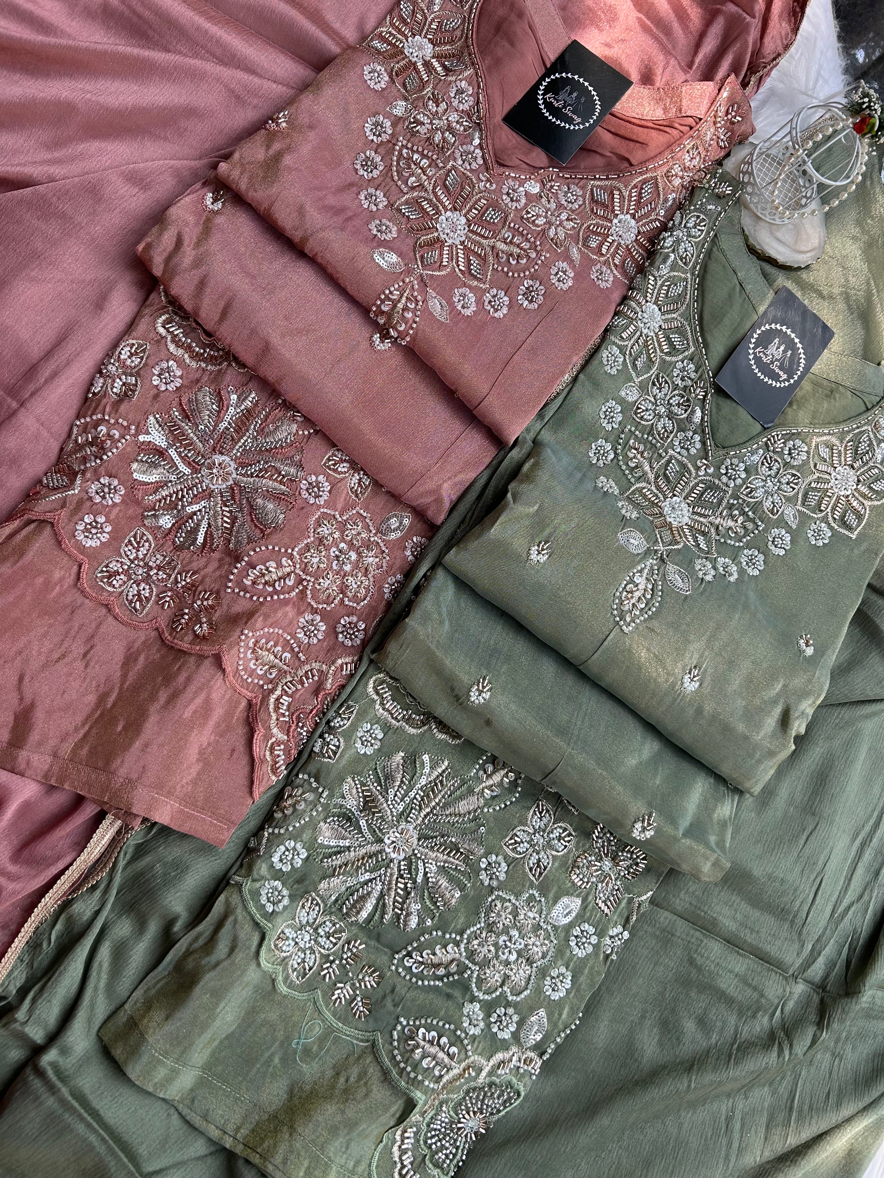 “AFREEN” Tissue Silk Divider Set 💕✨ | KurtiSwag