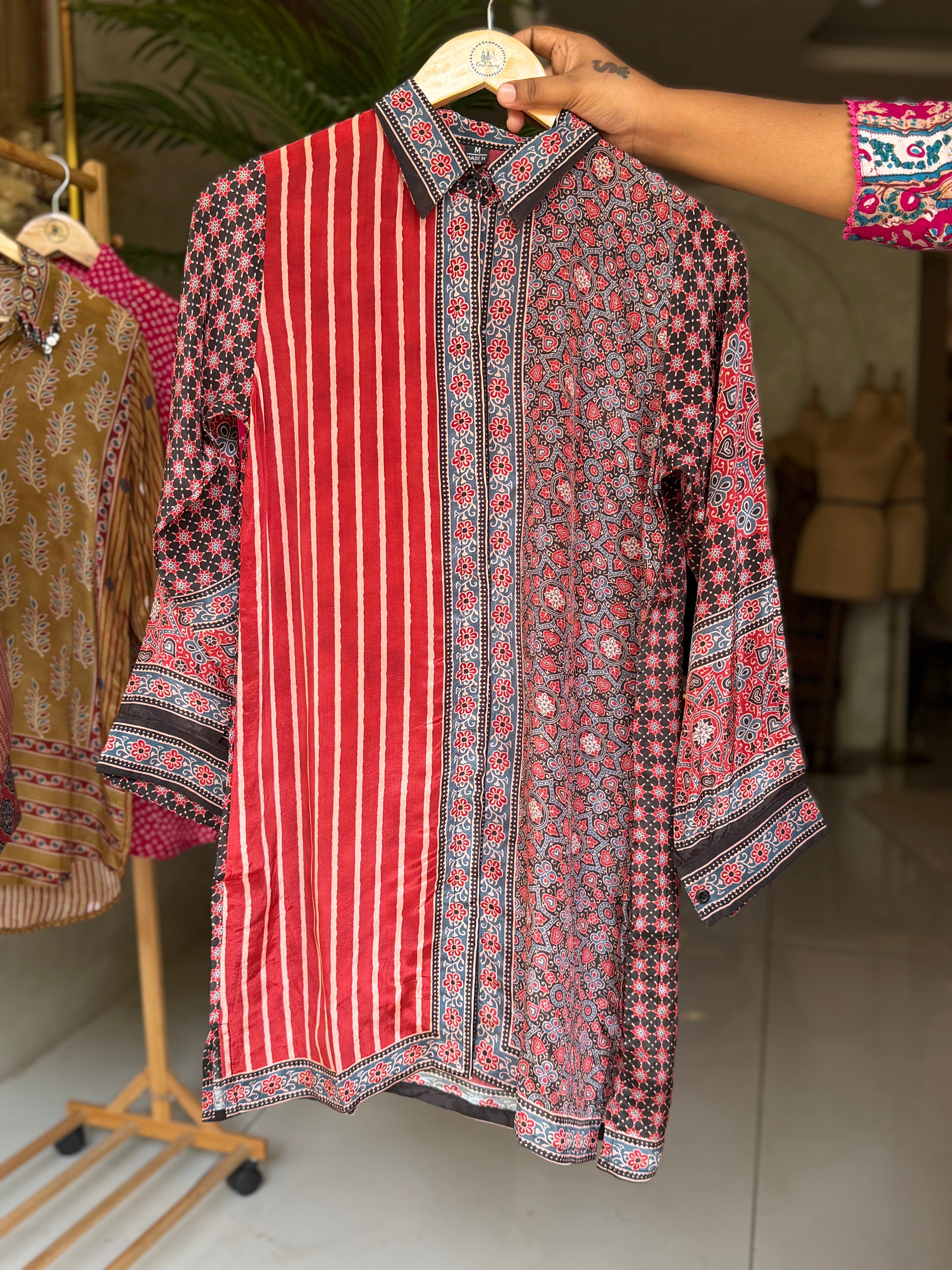 “CRAPE SHIRTS “ Ajrakh  prints | KurtiSwag
