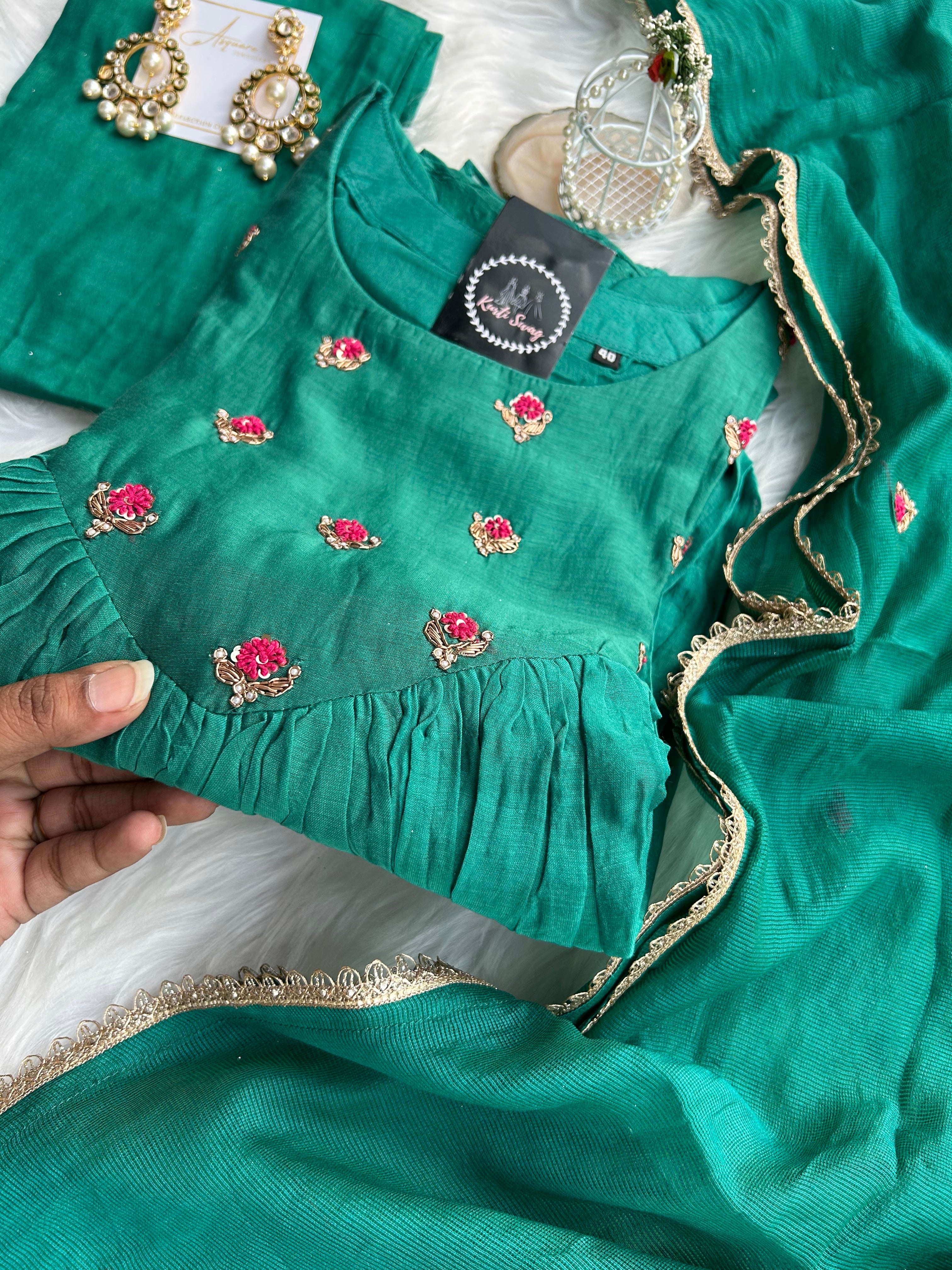 “AARINI”Premium Mul Chanderi Suit Set ✨❤️ | KurtiSwag