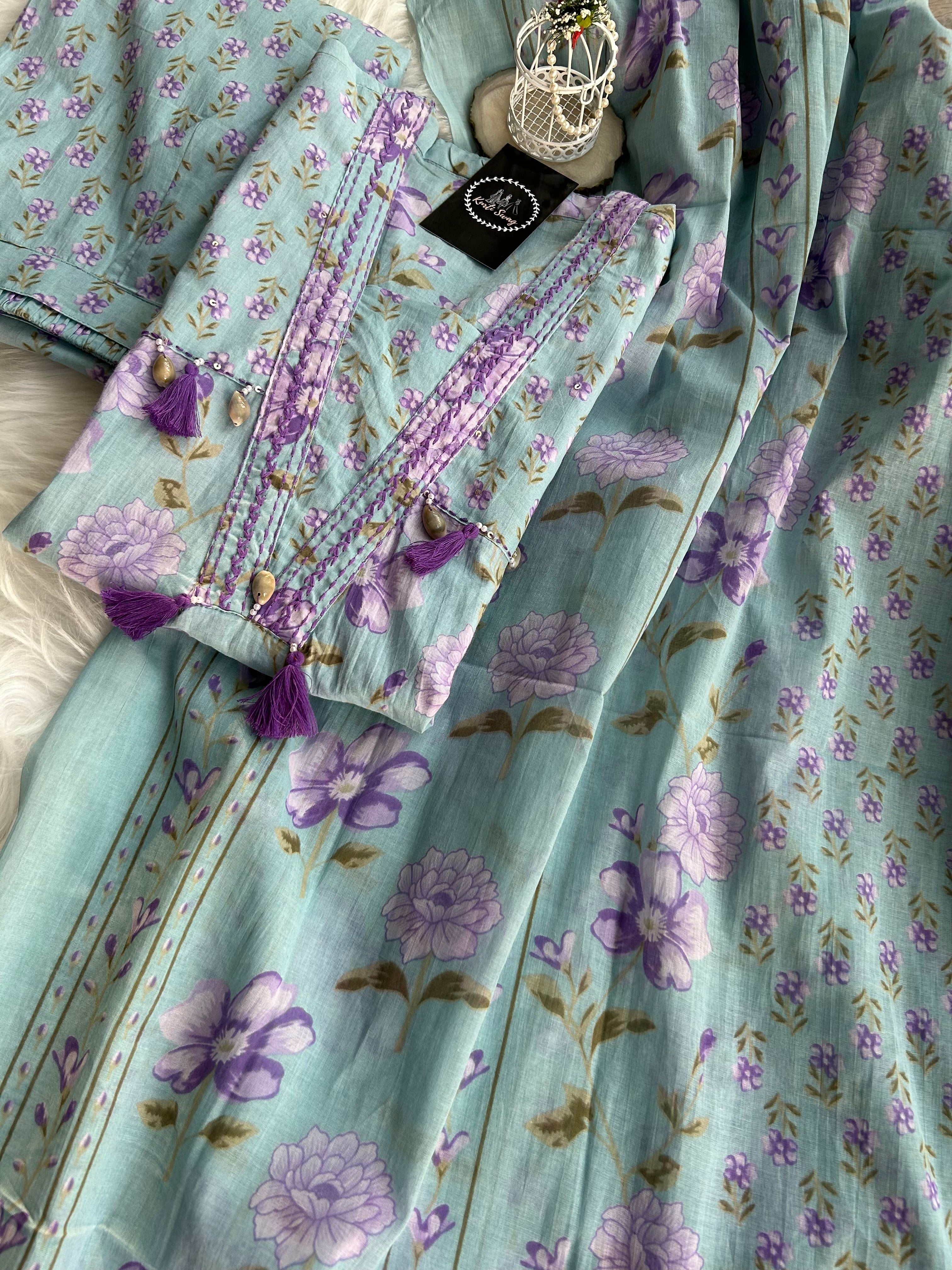 “PHOOL GARDEN” Cotton Printed Kurta Set | KurtiSwag