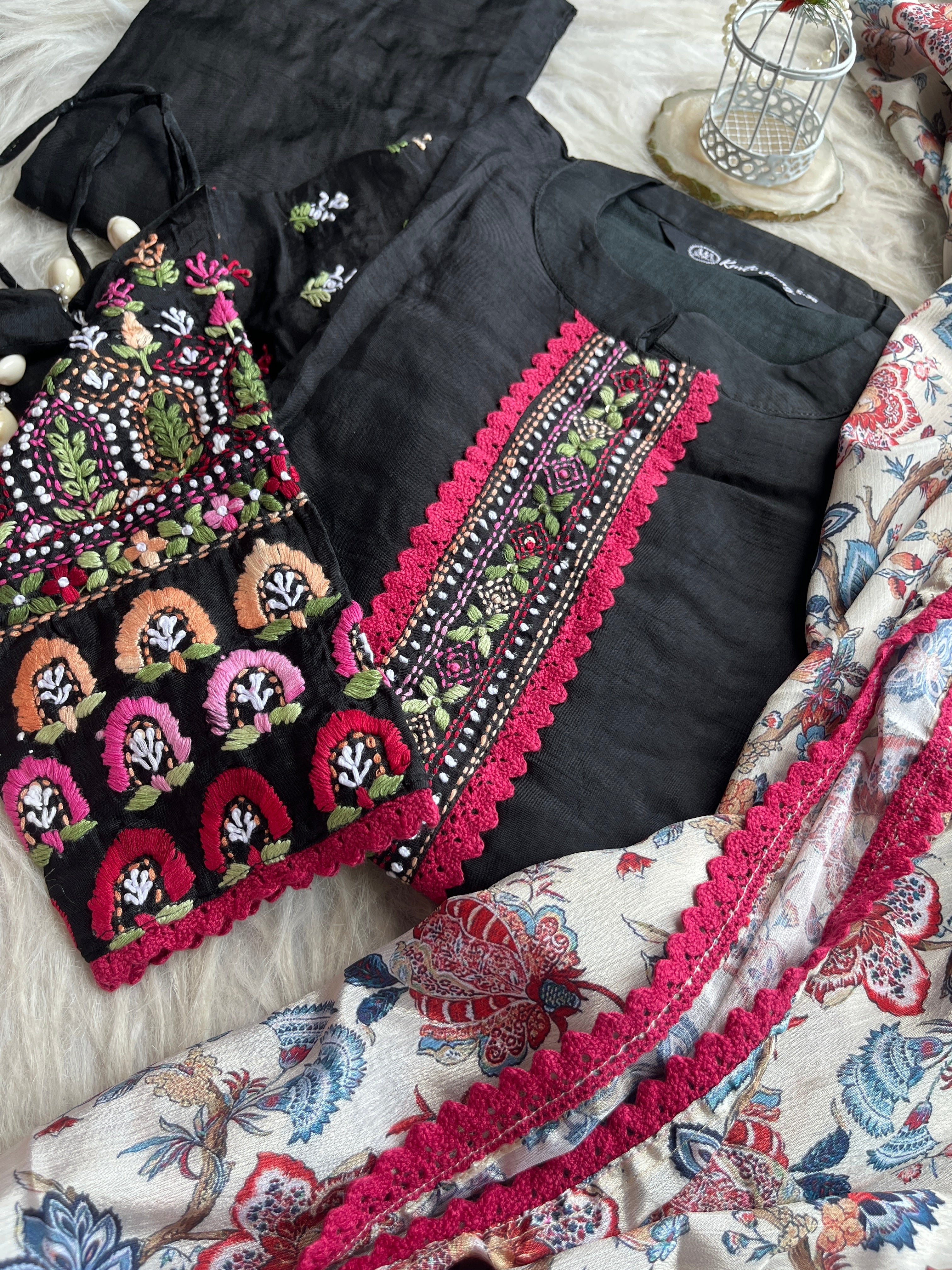“SHABNAM” Dola Silk Thread Embroidery Suit Set ✨♥️ | KurtiSwag