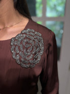“ROSES” Indowestern Dress In Brown ✨ | KurtiSwag