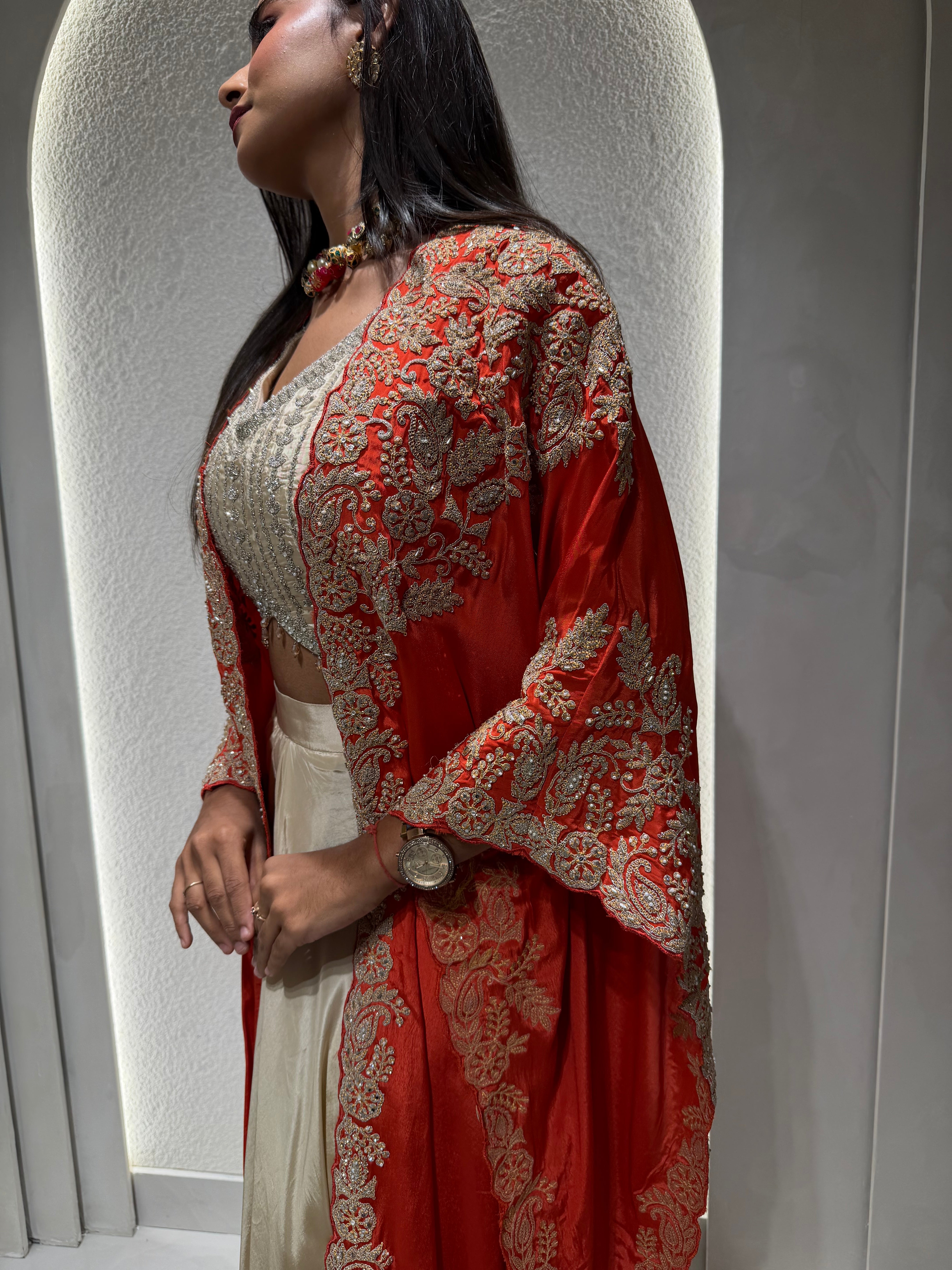 “KIMDARSHAN” Indo Western Drape Skirt Set ✨♥️ | KurtiSwag