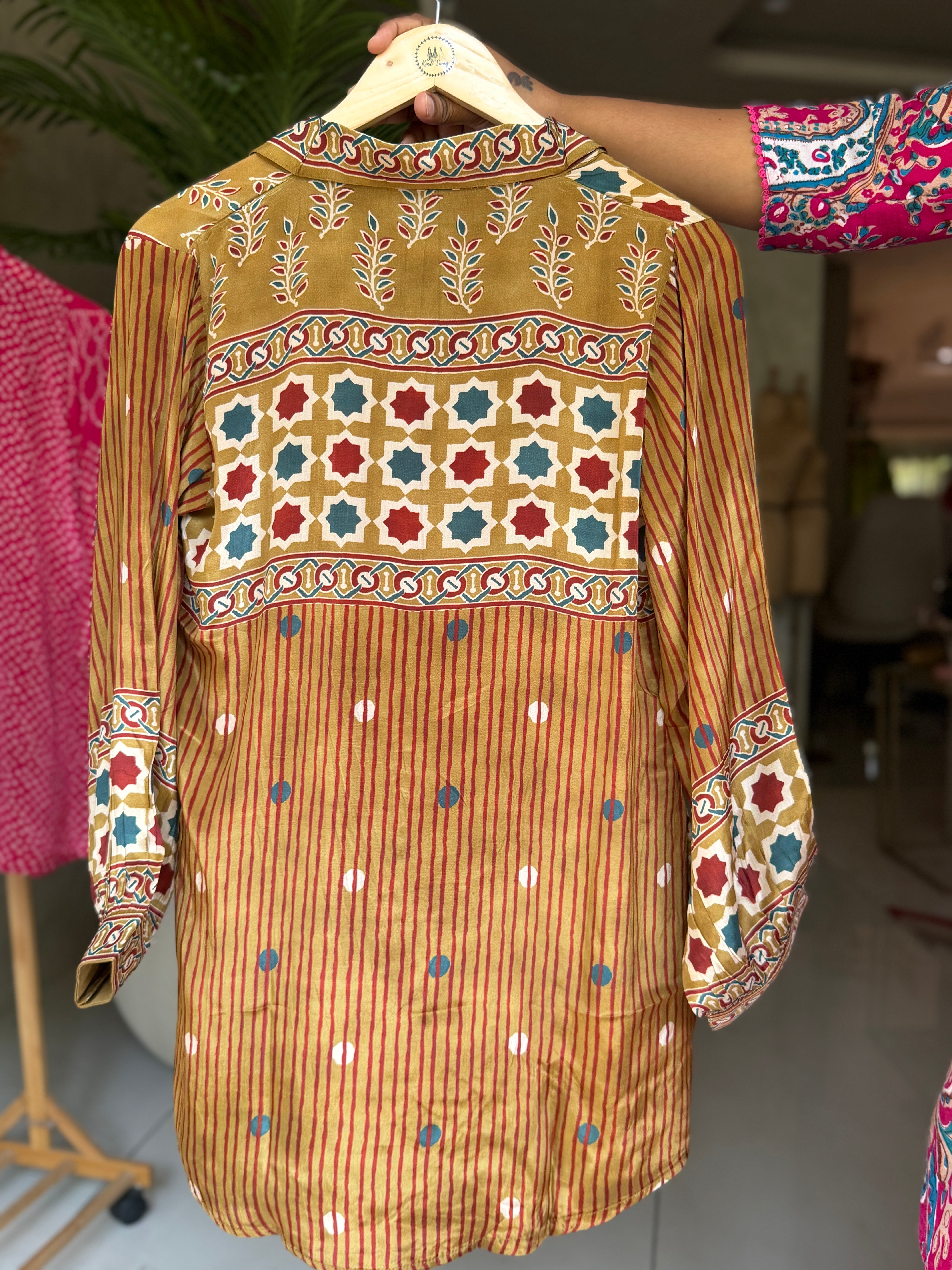 “CRAPE SHIRTS “ Ajrakh  prints | KurtiSwag