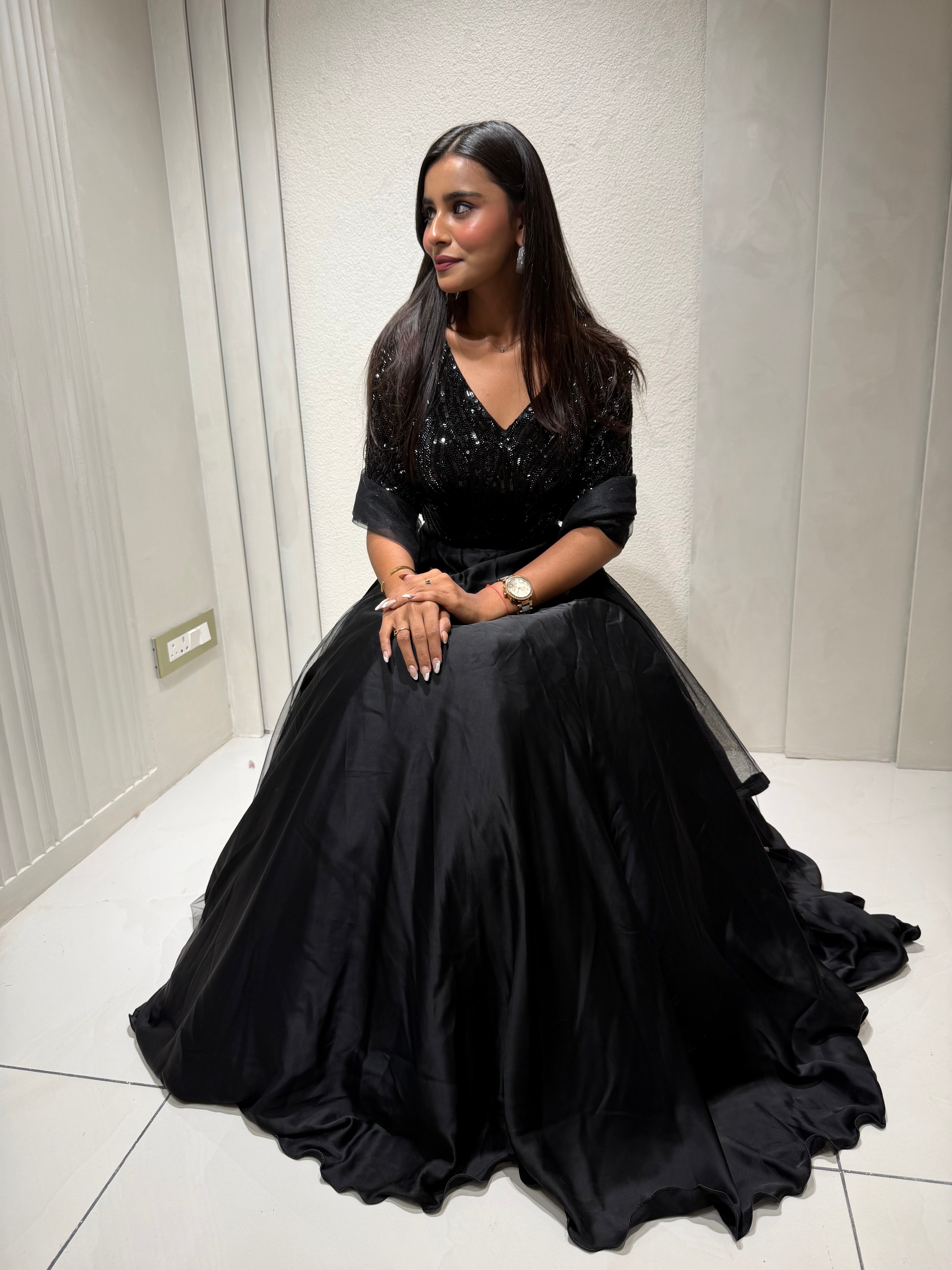 “MIDNIGHT MUSE” Black Lehenga Set ✨ | KurtiSwag