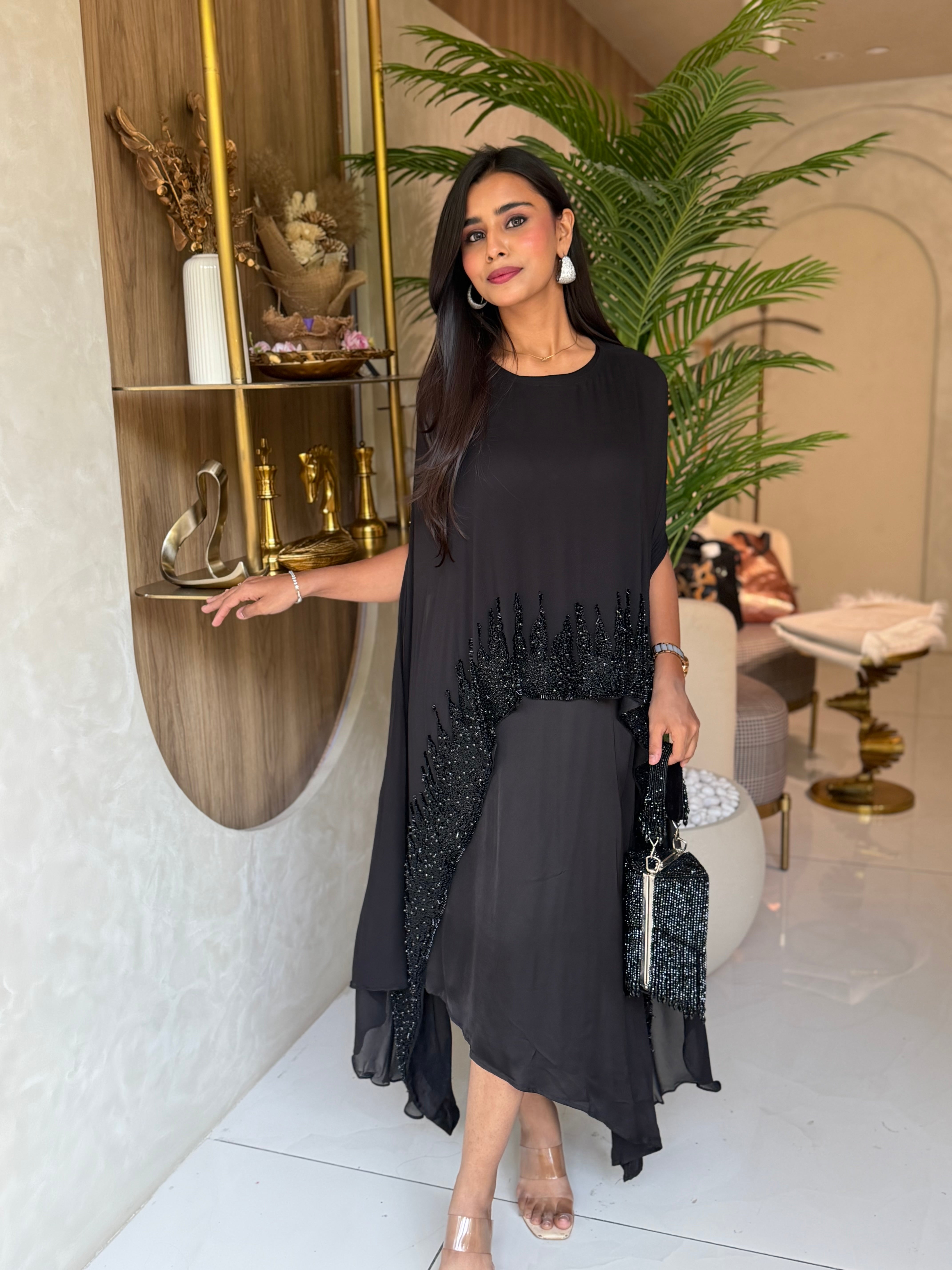 “COCKTAIL GLAM” Black Indowestern Outfit ✨🧿 | KurtiSwag
