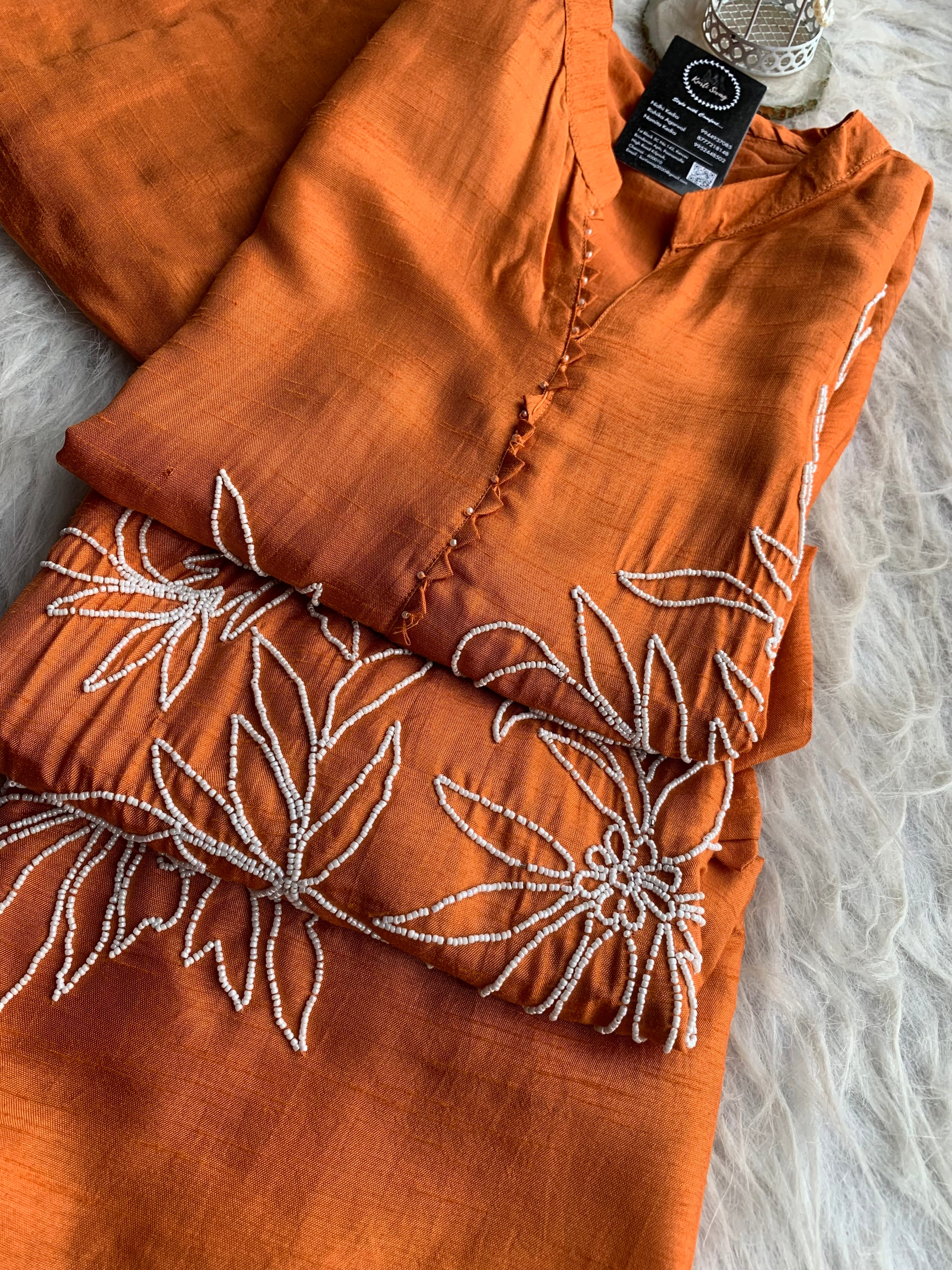 “YATIKA” Dola Silk Pearl Embellished Coord Set ✨❤️ | KurtiSwag