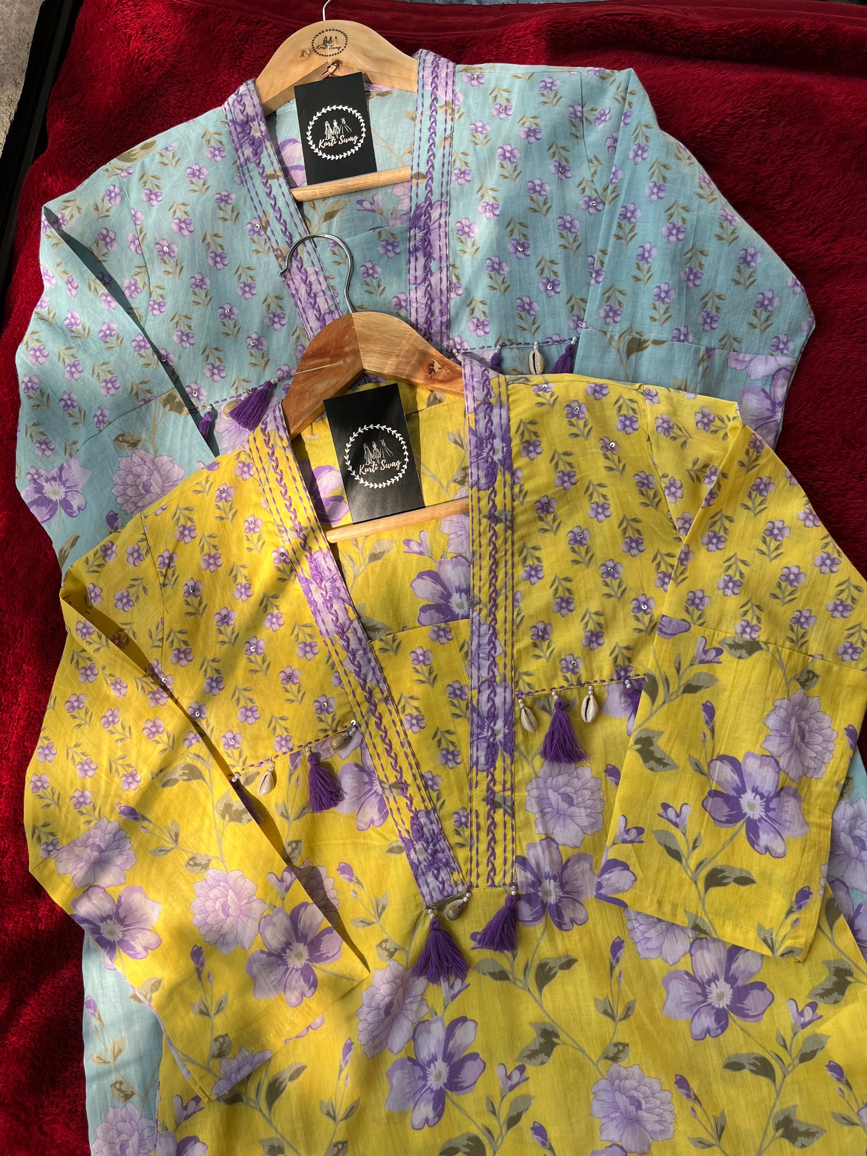 “PHOOL GARDEN” Cotton Printed Kurta Set | KurtiSwag