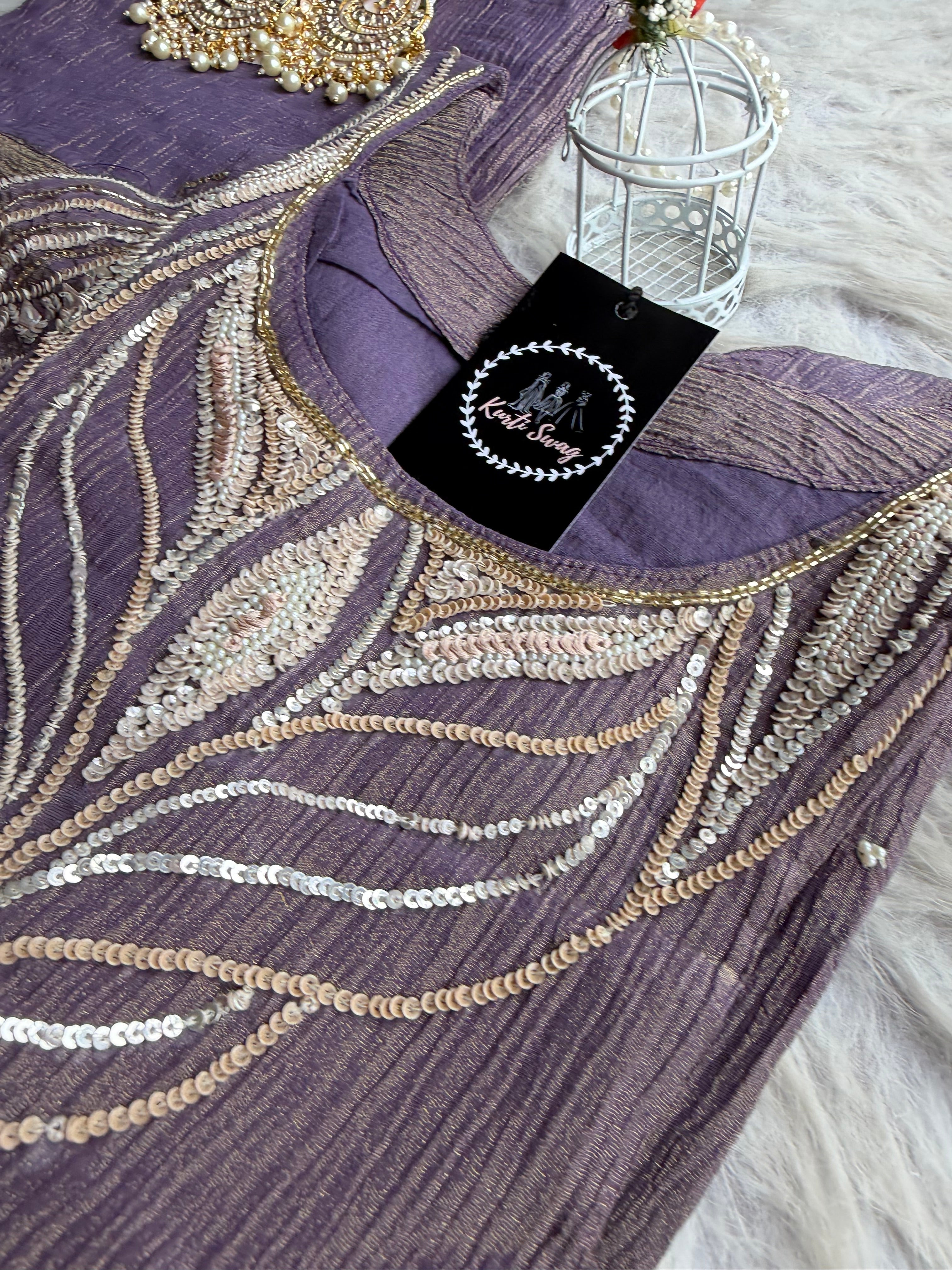 “NEHAL” Crush Tissue Suit Set ✨💕 | KurtiSwag
