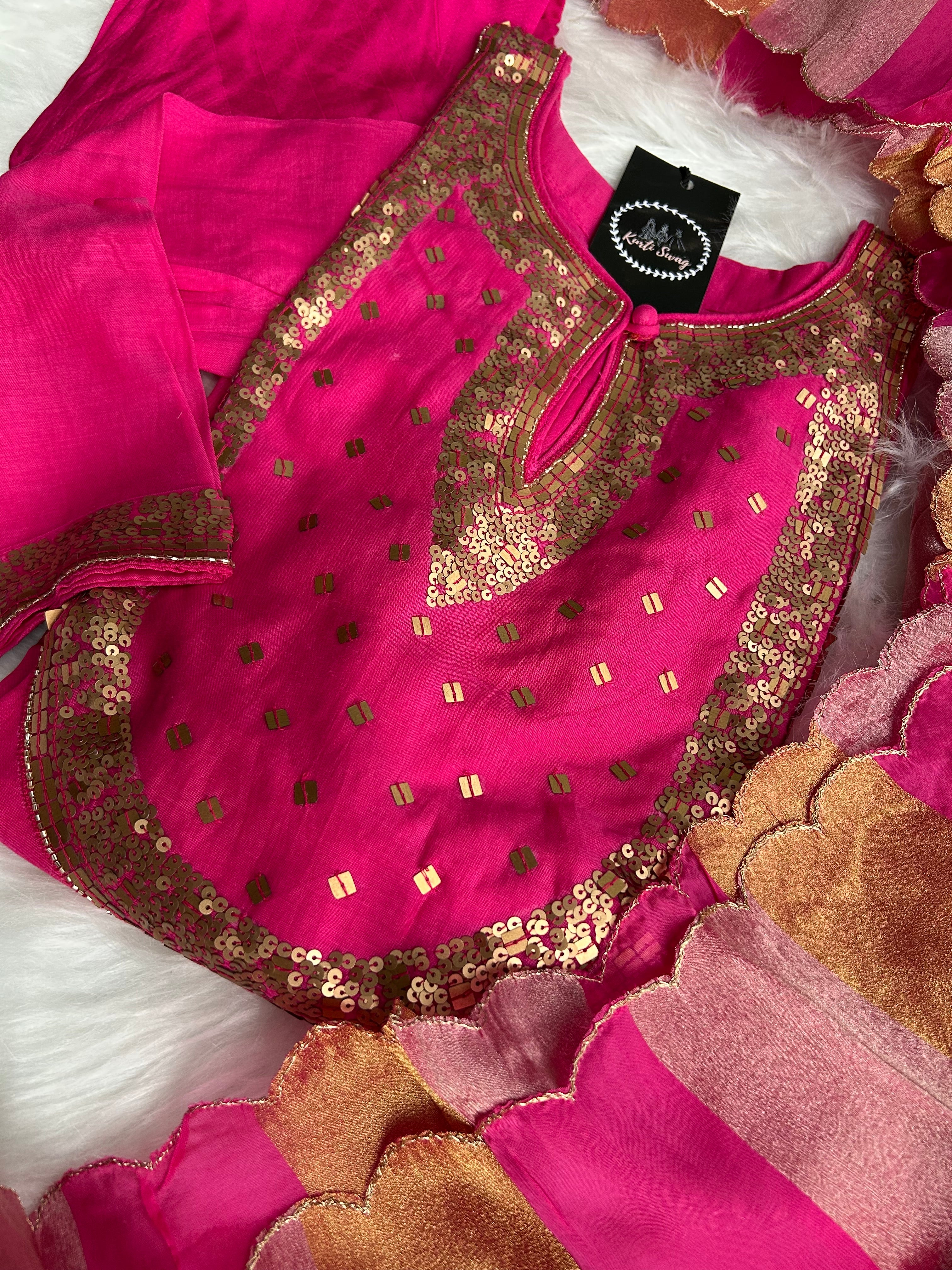 “ROSHNI” Mul Chanderi Sequence Embellished Suit Set ✨💕 | KurtiSwag