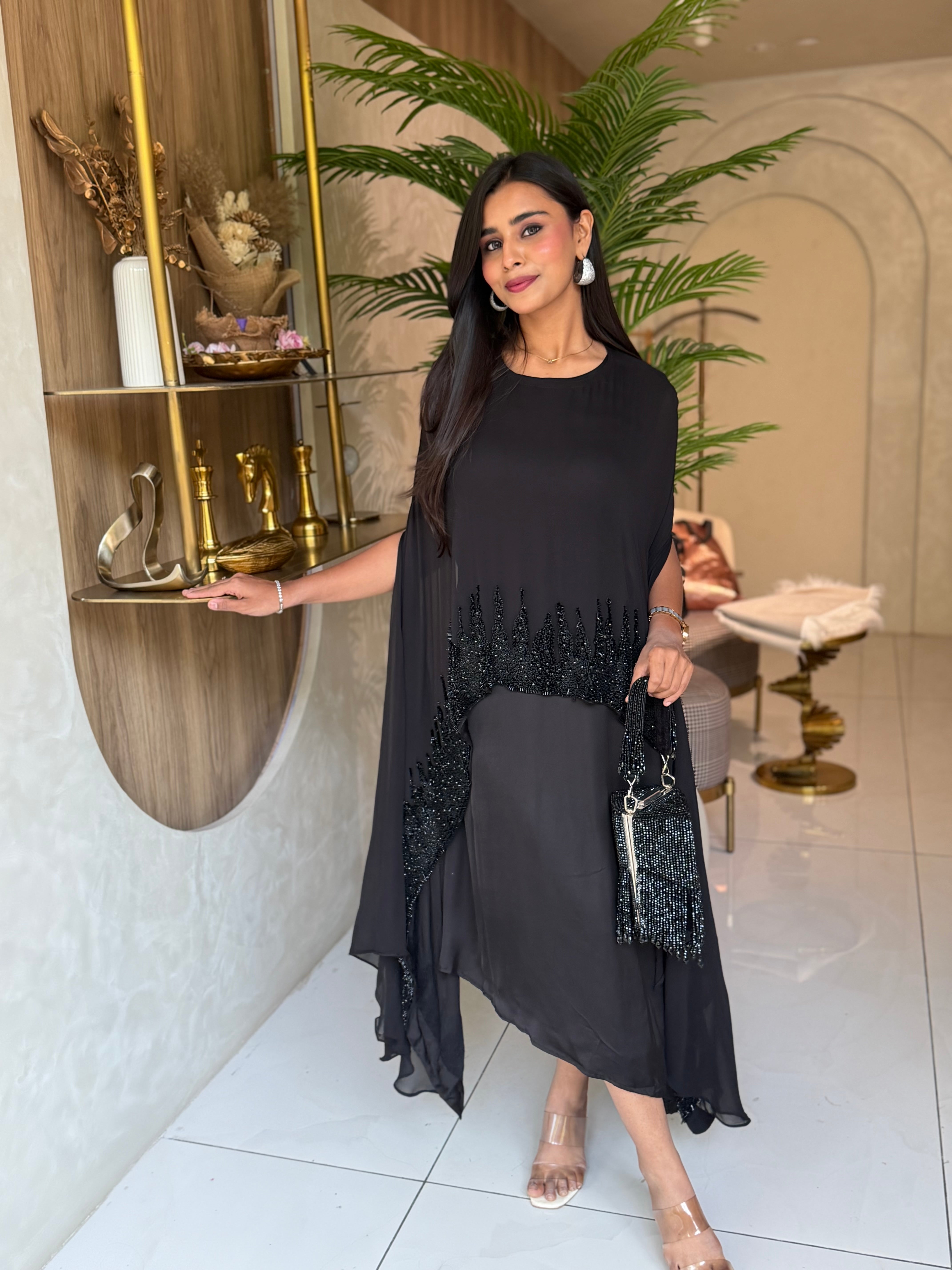 “COCKTAIL GLAM” Black Indowestern Outfit ✨🧿 | KurtiSwag