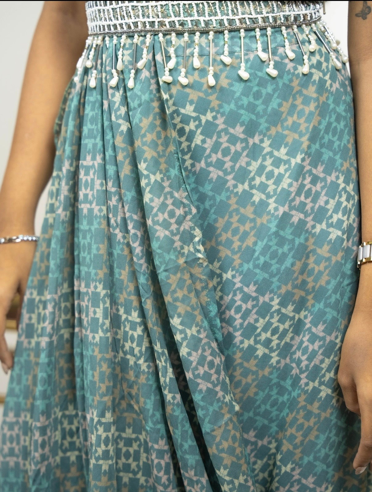 “KIA” Indo Western Drape Saree With Belt ✨💕 | KurtiSwag