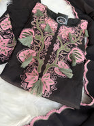 “BLUSH ON BLACK” Dola Silk Suit Set 💕✨ | KurtiSwag