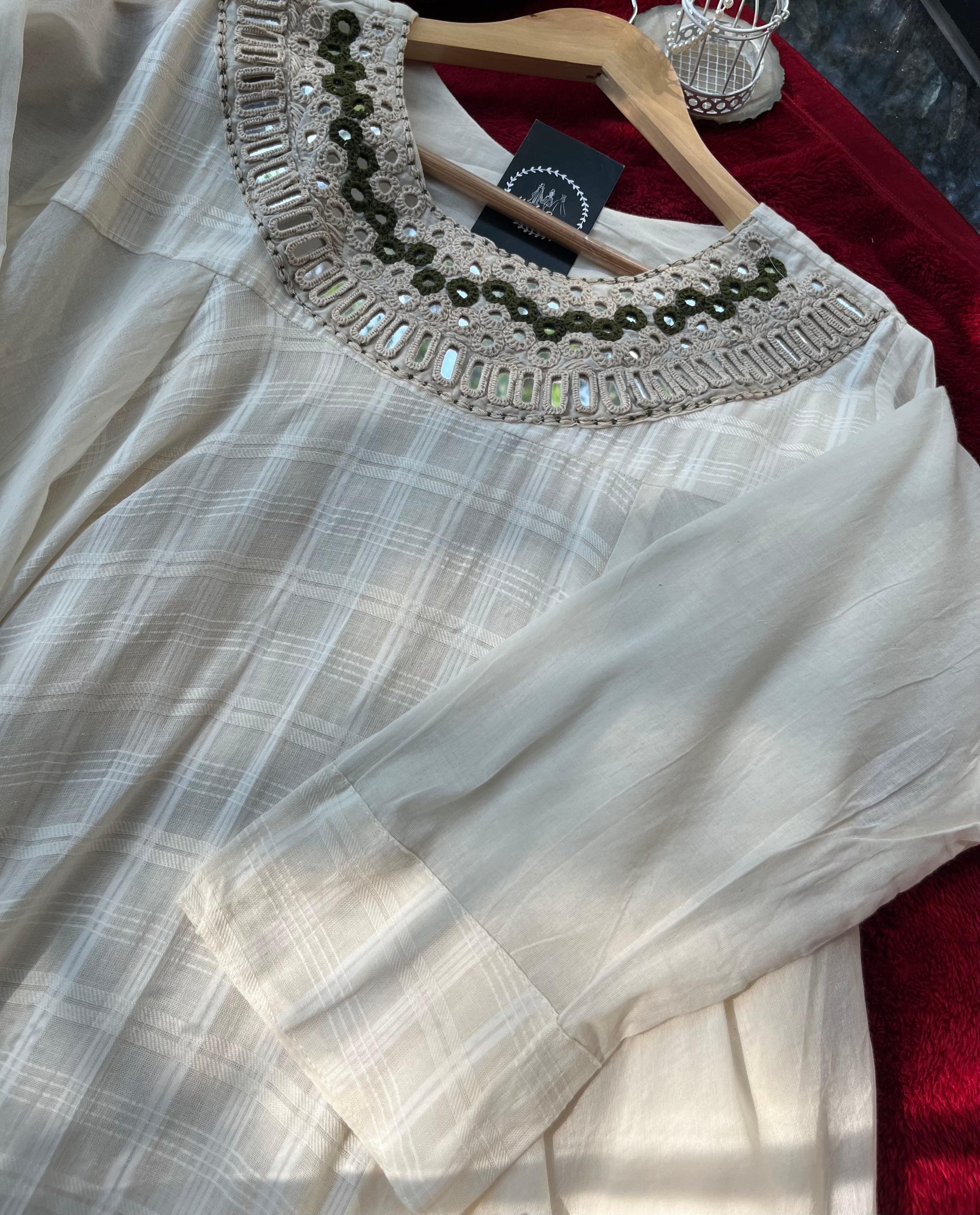 “IRANI” Premium Mul Chanderi Mirror Work Suit Set ✨ | KurtiSwag