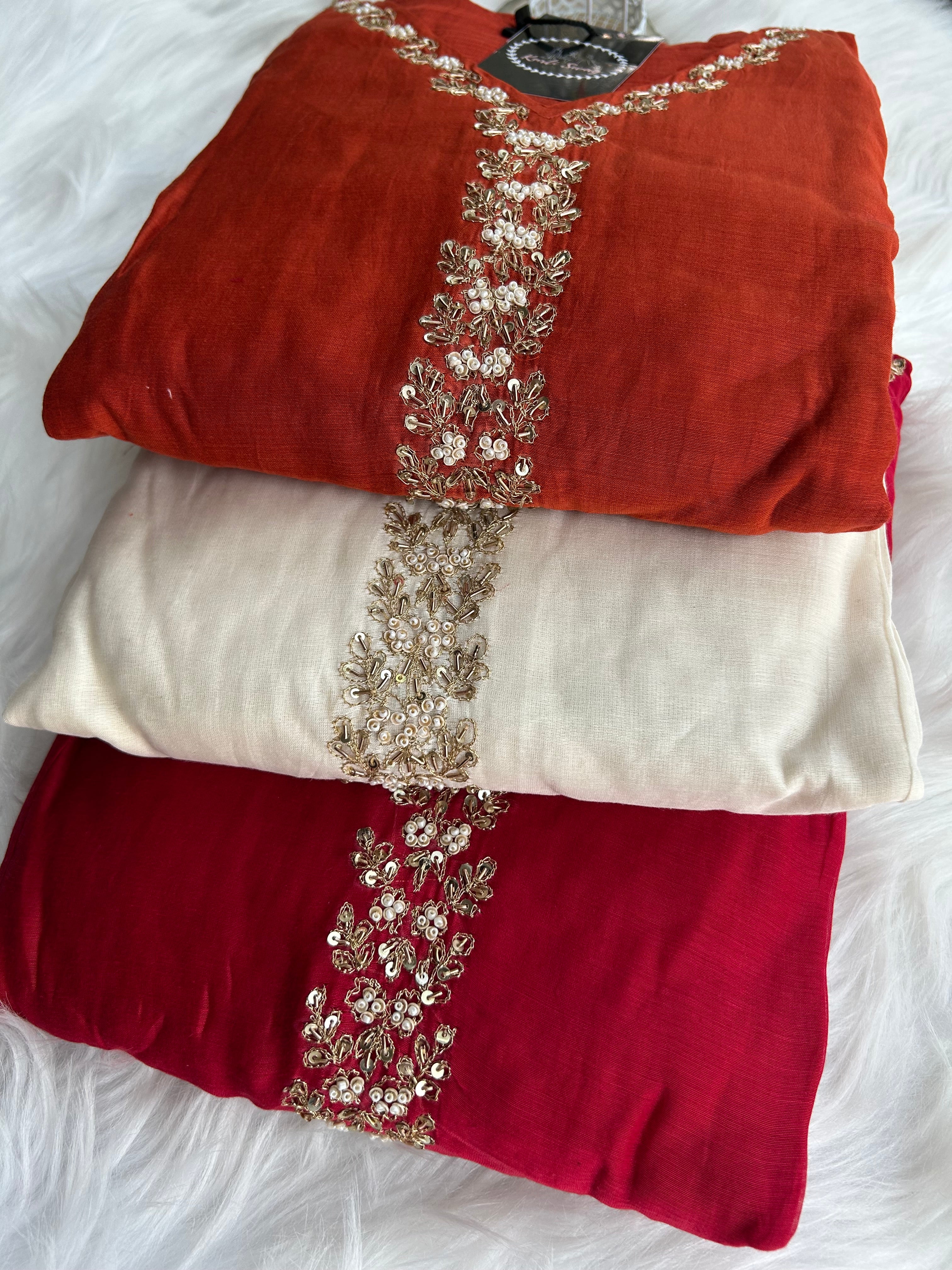 “SNEHAL” Mul Chanderi Handwork Suit Set ✨♥️ | KurtiSwag