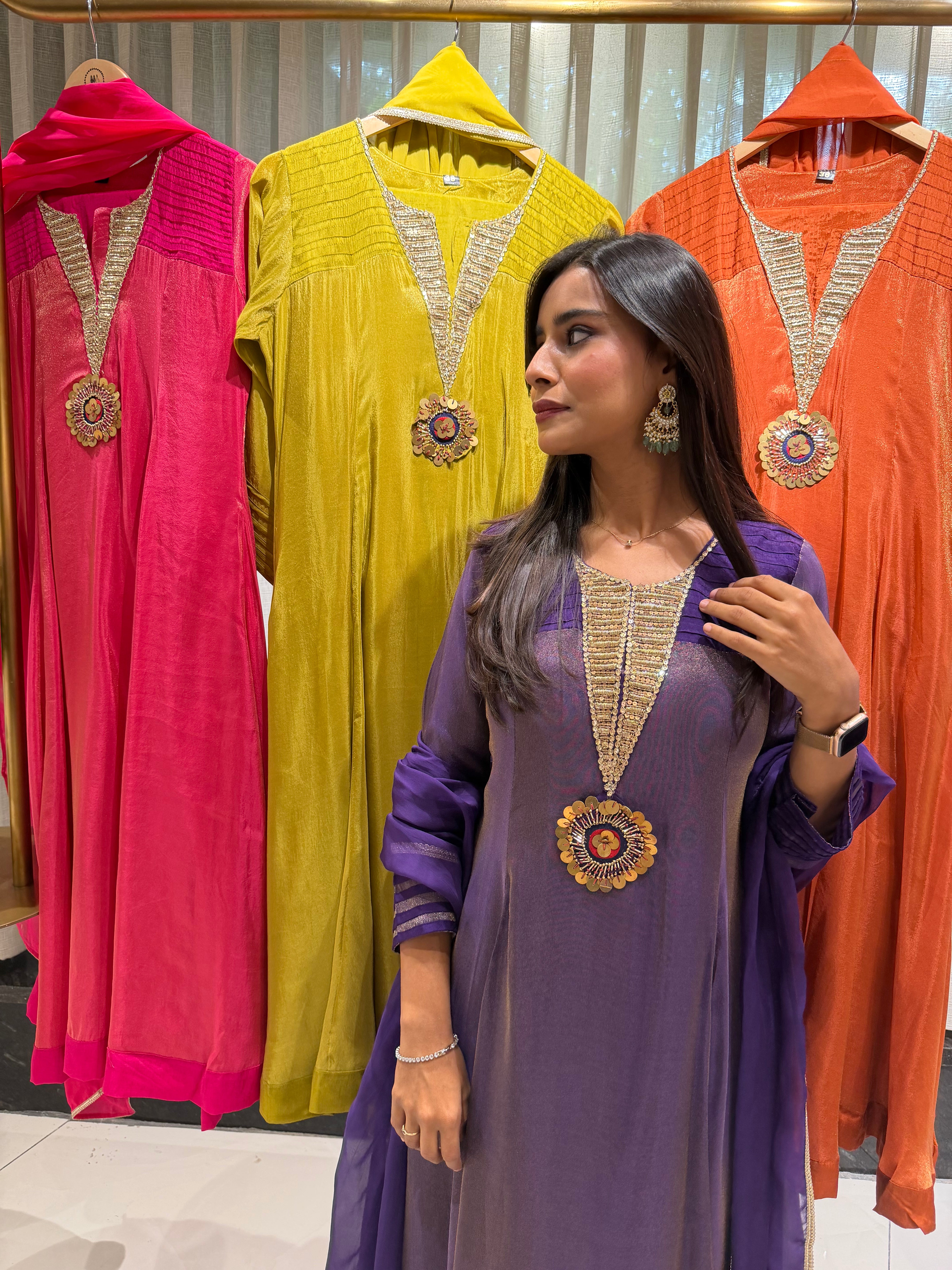 “REHMAT” Premium Crush Tissue Anarkali Set ✨💕 | KurtiSwag