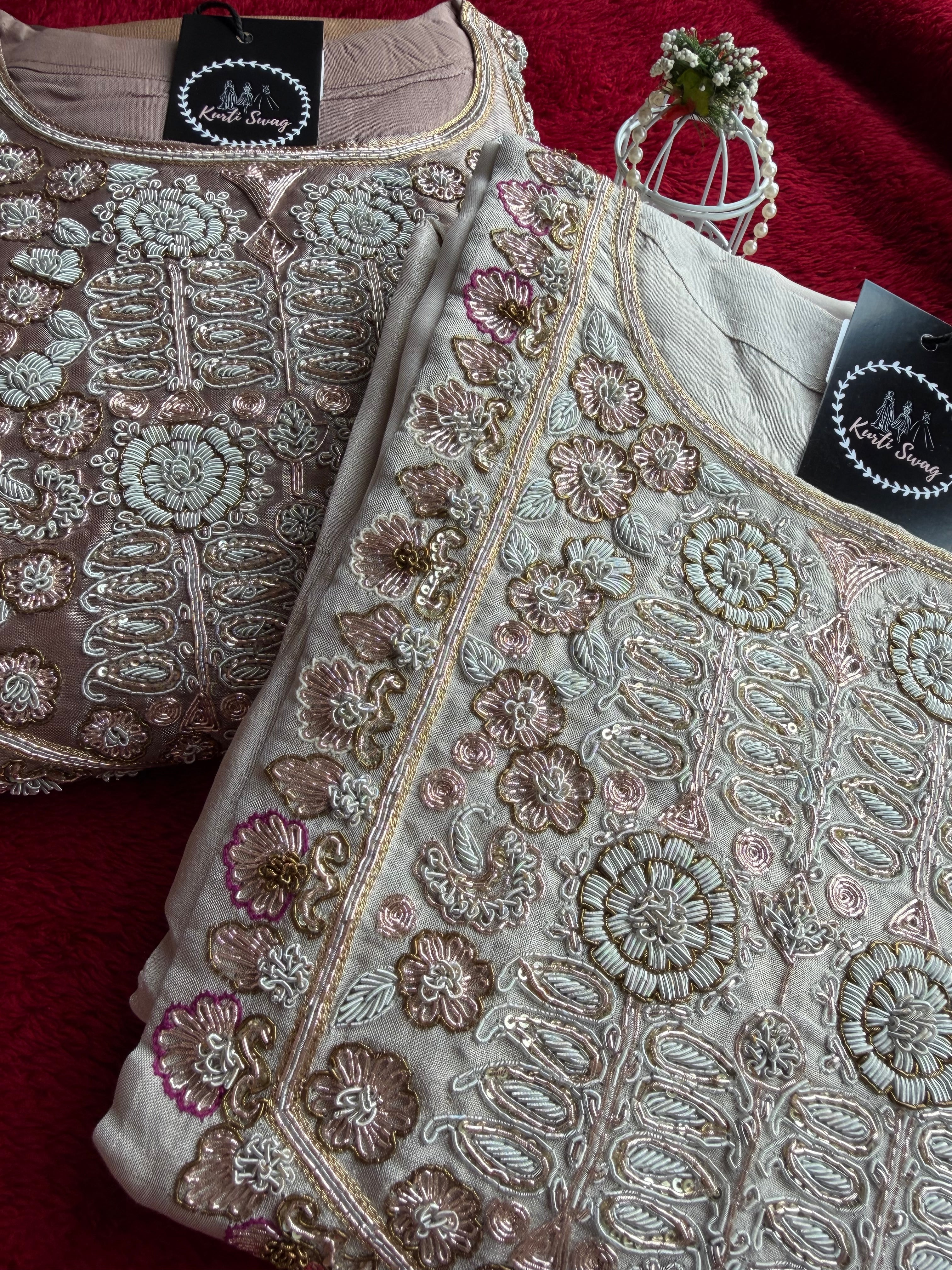 “BARKHA” Pure Tissue Silk Set ✨ | KurtiSwag