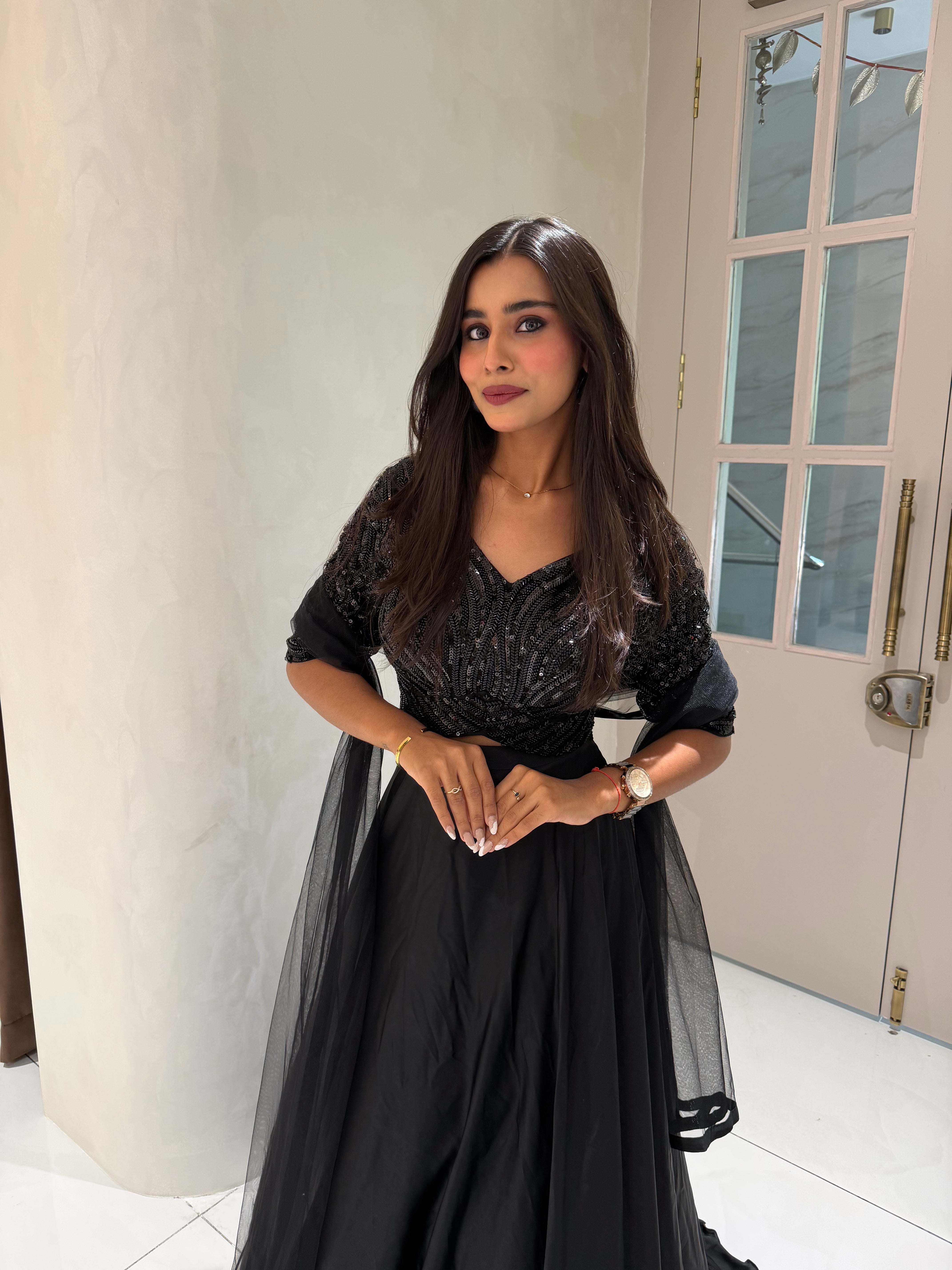 “MIDNIGHT MUSE” Black Lehenga Set ✨ | KurtiSwag