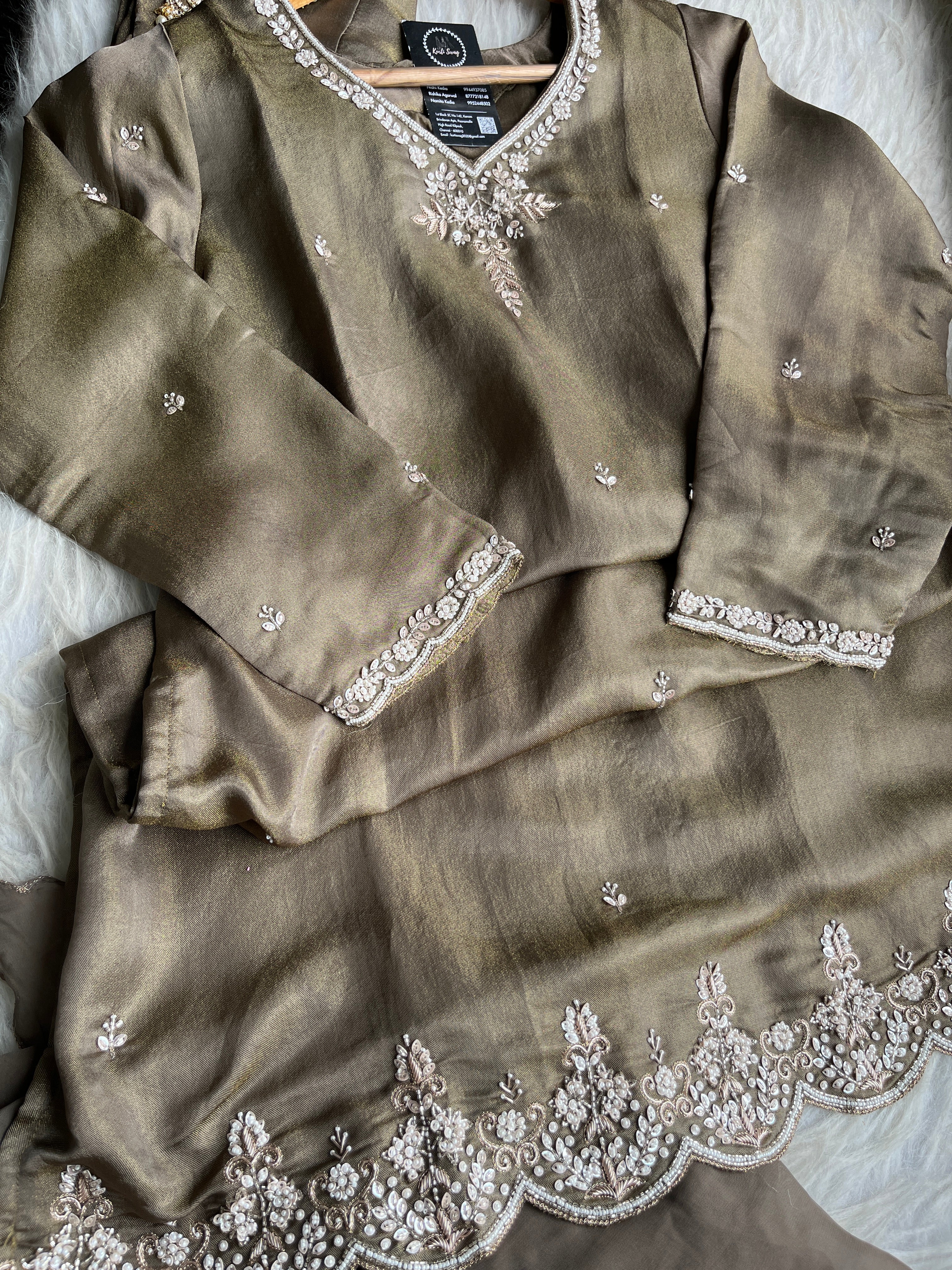 “RISHITA” Premium Tissue Silk Handwork Suit ✨ | KurtiSwag