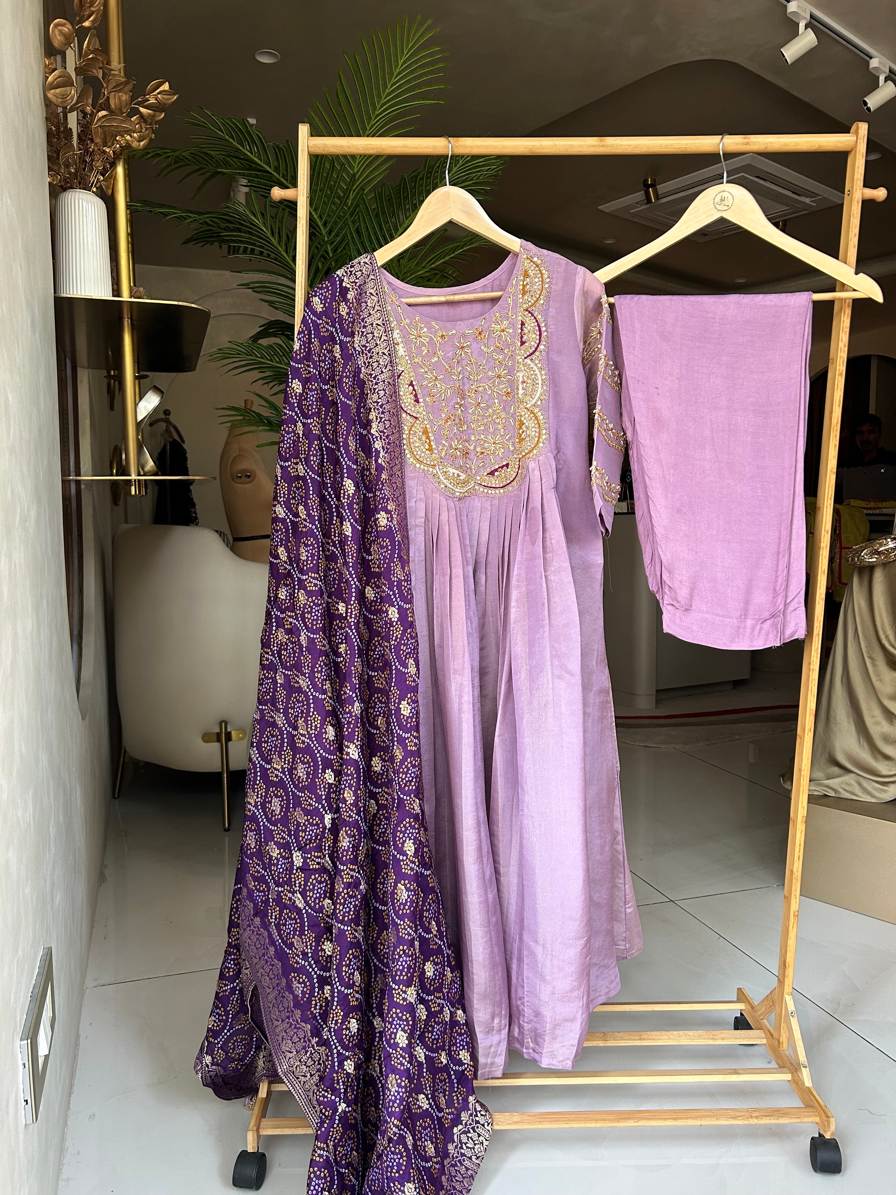 “SHAURYA” Tissue Silk Set with Bandhni dupatta ✨♥️ | KurtiSwag
