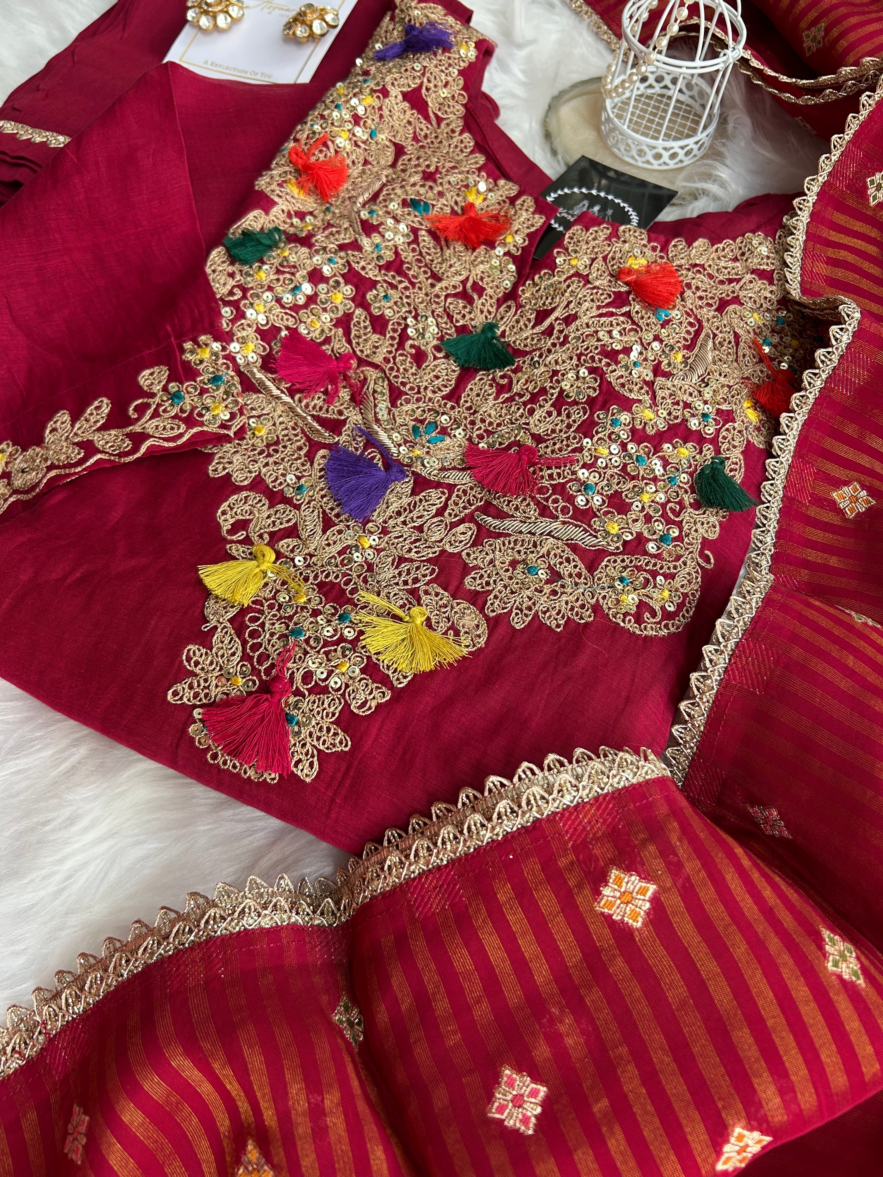 “PRAGYA” Mul Chanderi Festive Wear Suit Set ♥️✨ | KurtiSwag