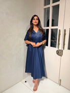 “ROYAL BLUE & MAROON” Flower Handwork Dress ✨🧿 | KurtiSwag
