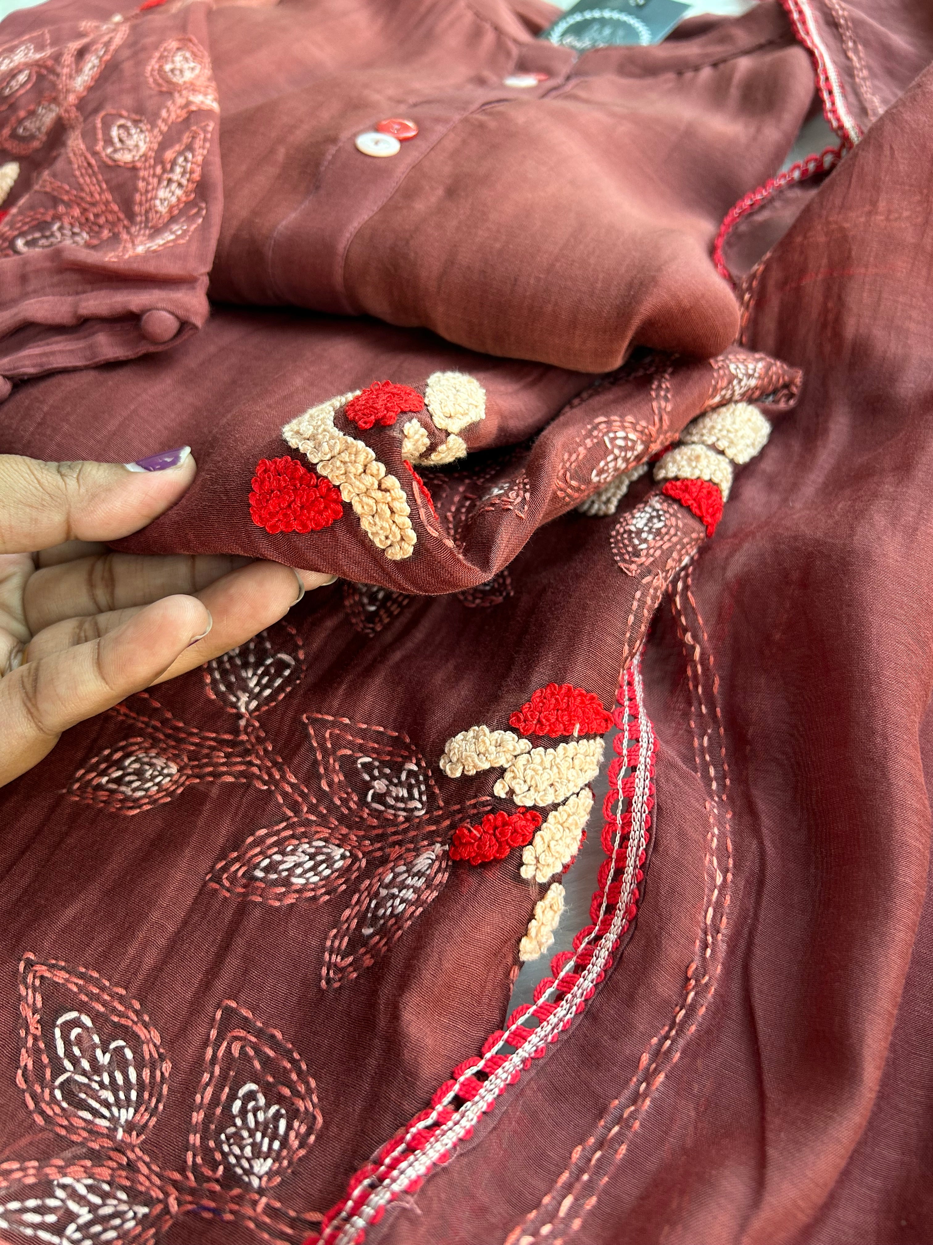 “ERICA” Mul Chanderi A Line Suit Set 💕✨ | KurtiSwag