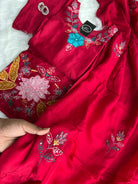 “RUHANI BLOSSOM” Pure Chanderi Suit Set In Red ❤️ | KurtiSwag