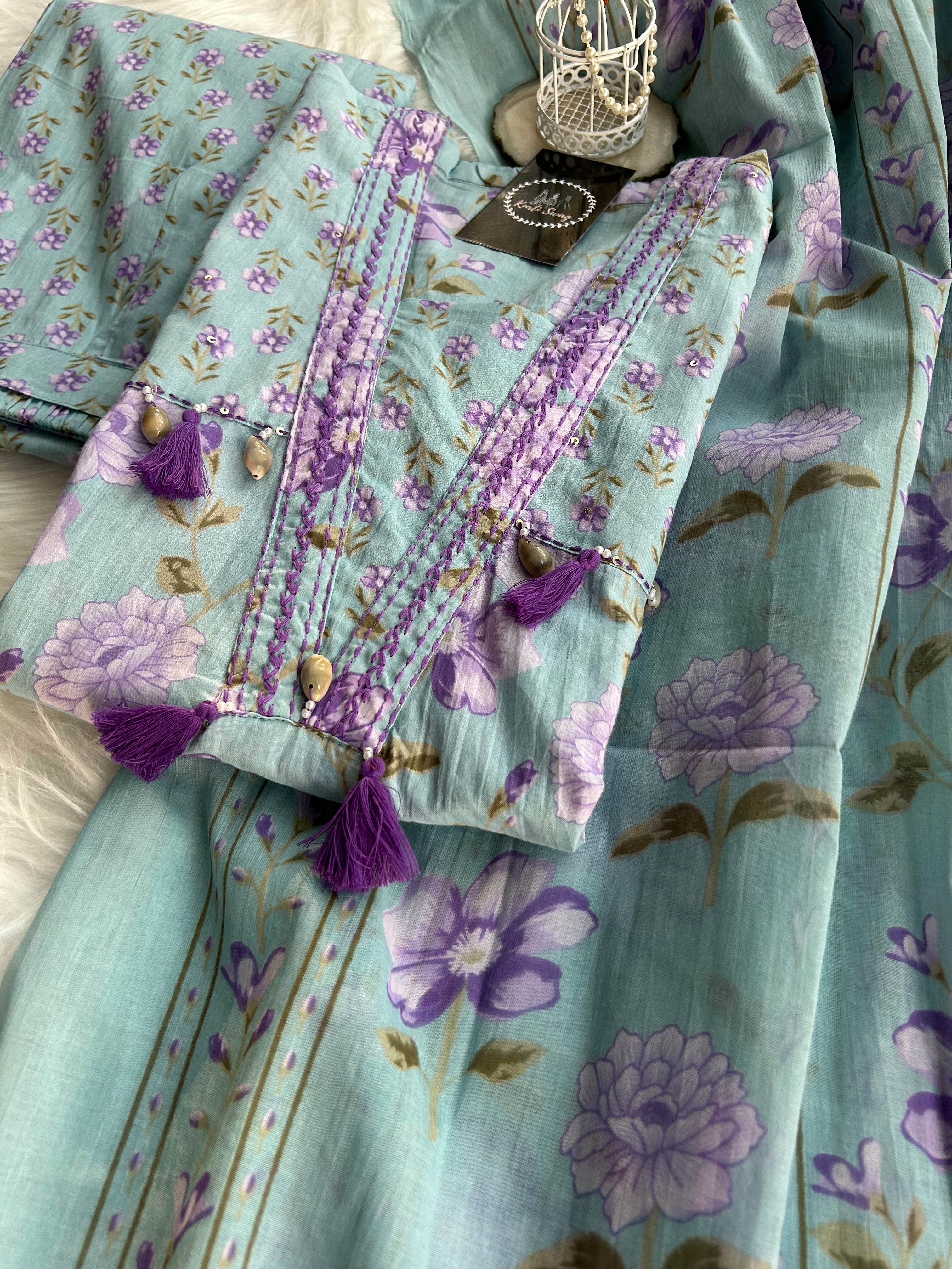 “PHOOL GARDEN” Cotton Printed Kurta Set | KurtiSwag